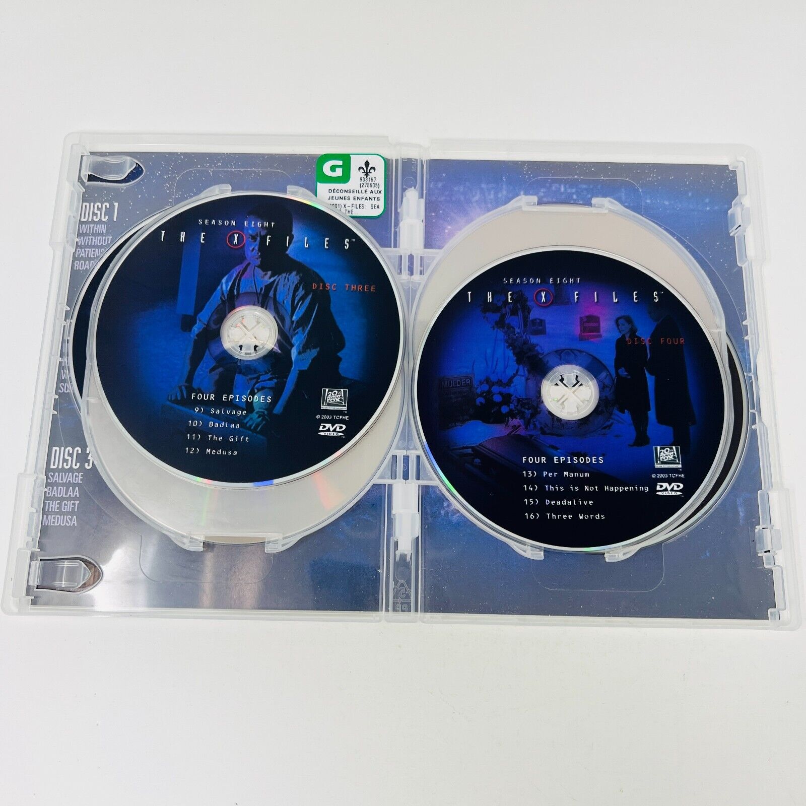 2009 The X-Files The Complete Season 8 DVD Tested 6-Discs NTSC English/Français