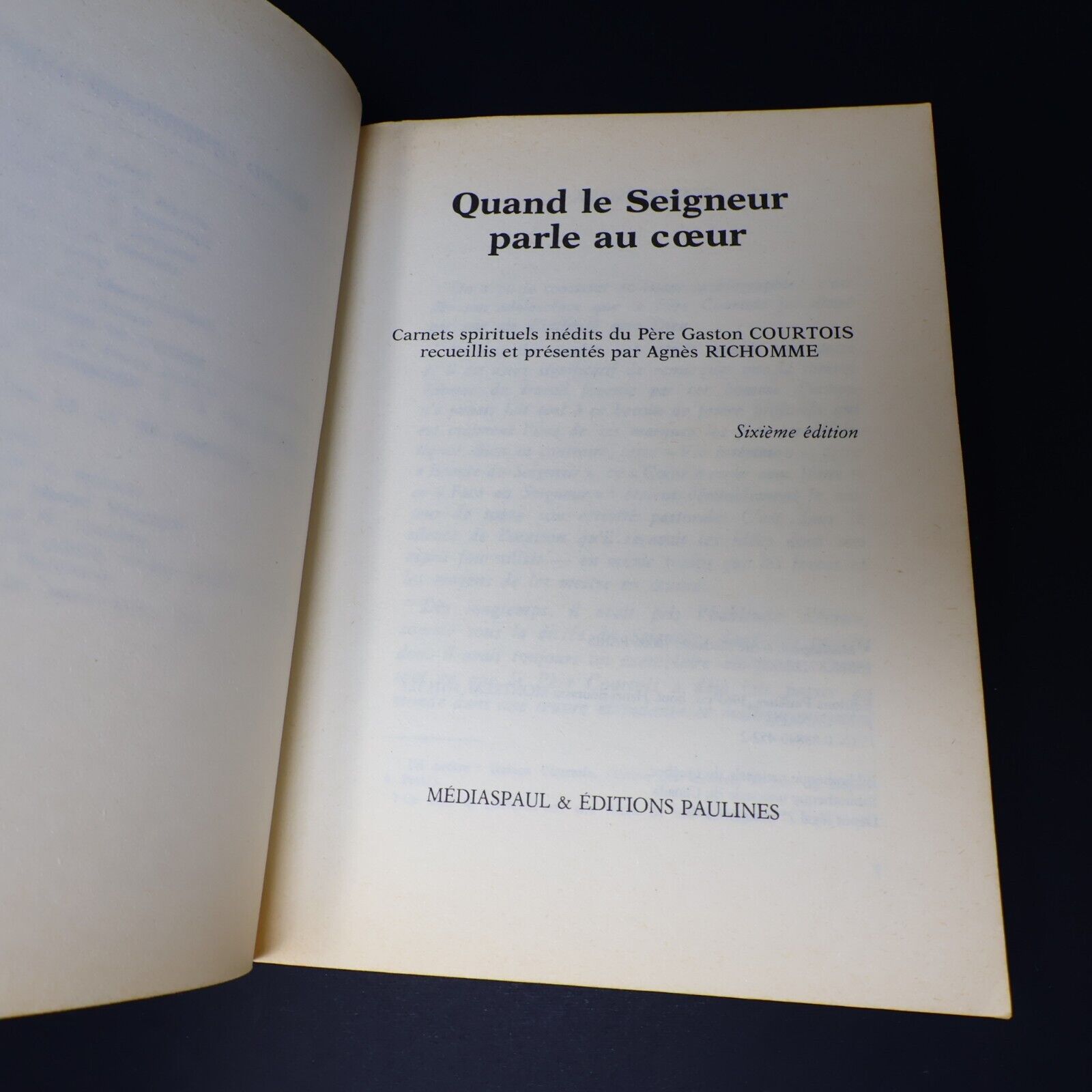 1983 Quand le Seigneur Parle au Cœur Carnets Spirituels Inédits Paperback PB 80s