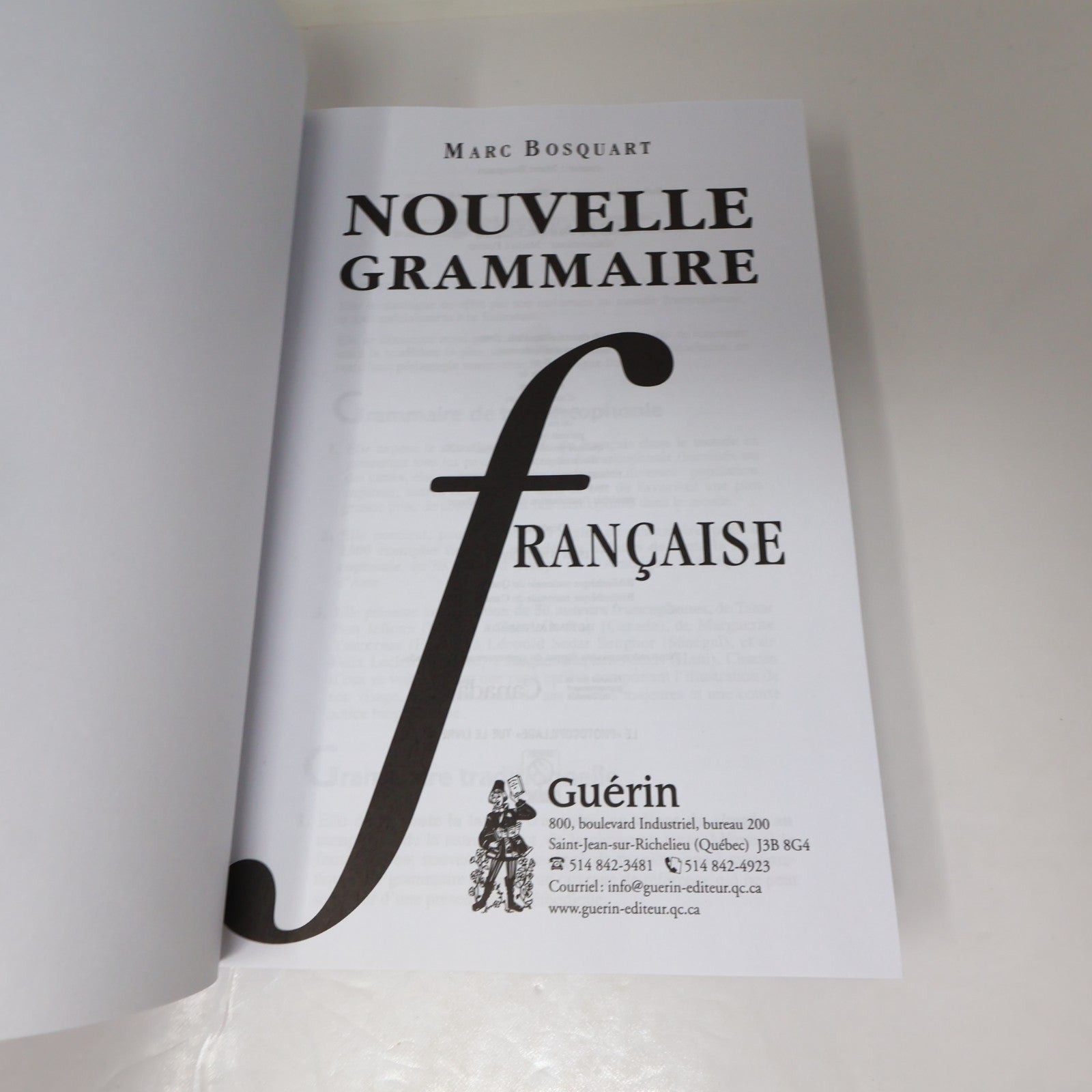 Nouvelle Grammaire Française Marc Bosquart Guérin 1998 HC French Éducation Livre