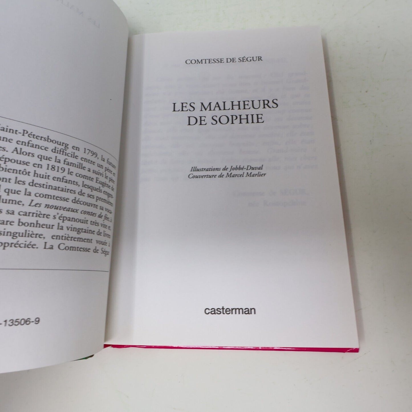 Lot 7 Livres Comtesse de Ségur Casterman Français Malheurs de Sophie HC
