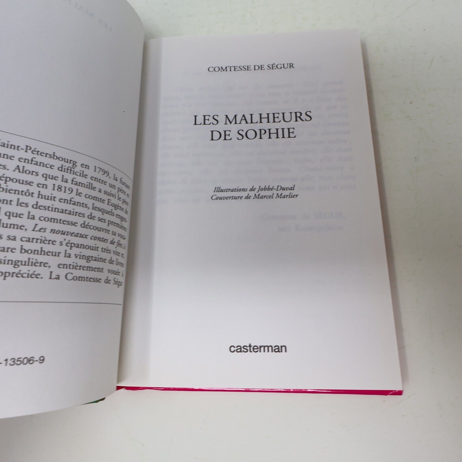 Lot 7 Livres Comtesse de Ségur Casterman Français Malheurs de Sophie HC