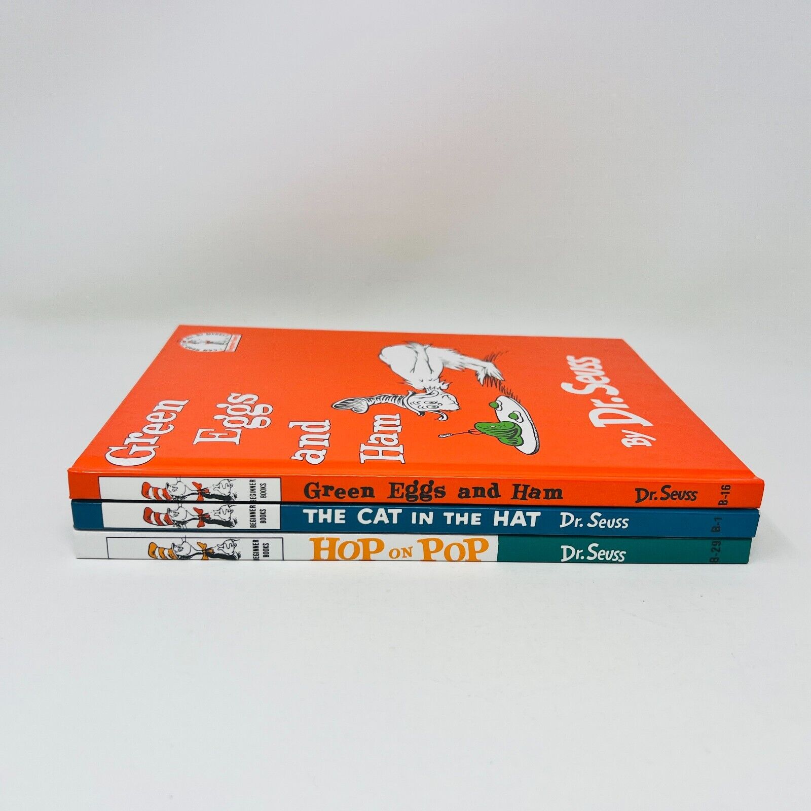 3x Dr. Seuss Green Eggs and Ham Hop on Pop Cat in the Hat Lot Books Hardcover HC