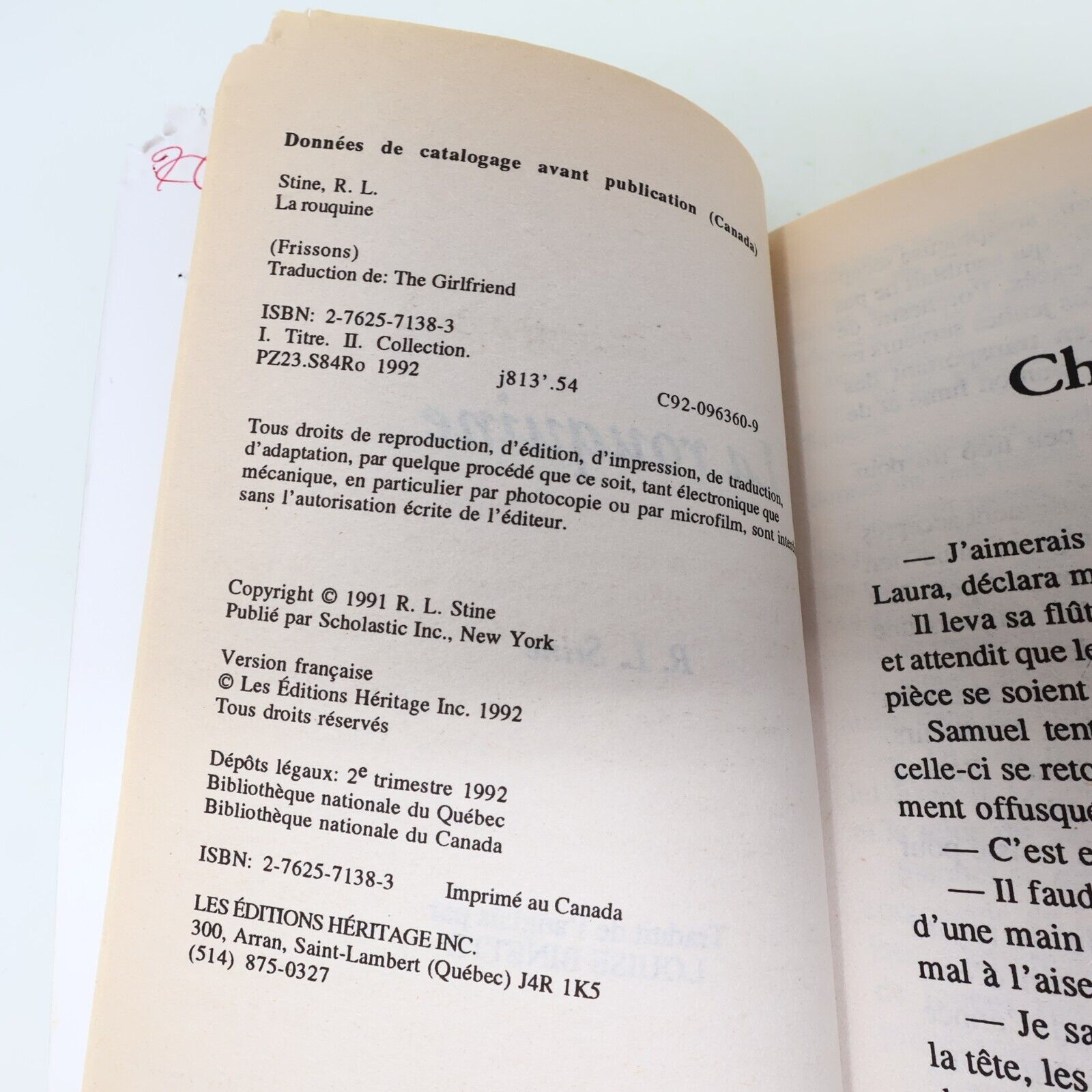 Lot 9 Livres Frissons Stine/Lerangis/Pike EH Français French La Gardienne Ados