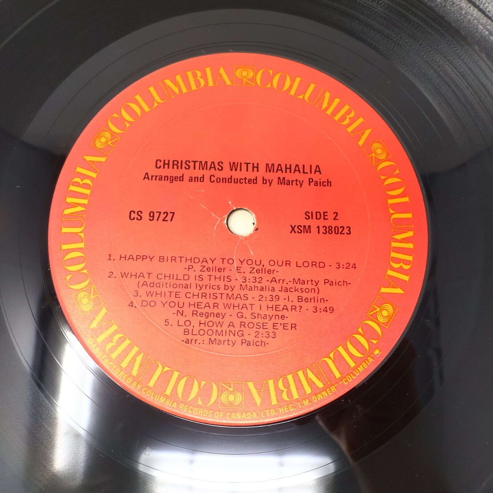 Christmas With Mahalia Jackson LP Record 1967 CS 9727 Marty Paich Silver Bells