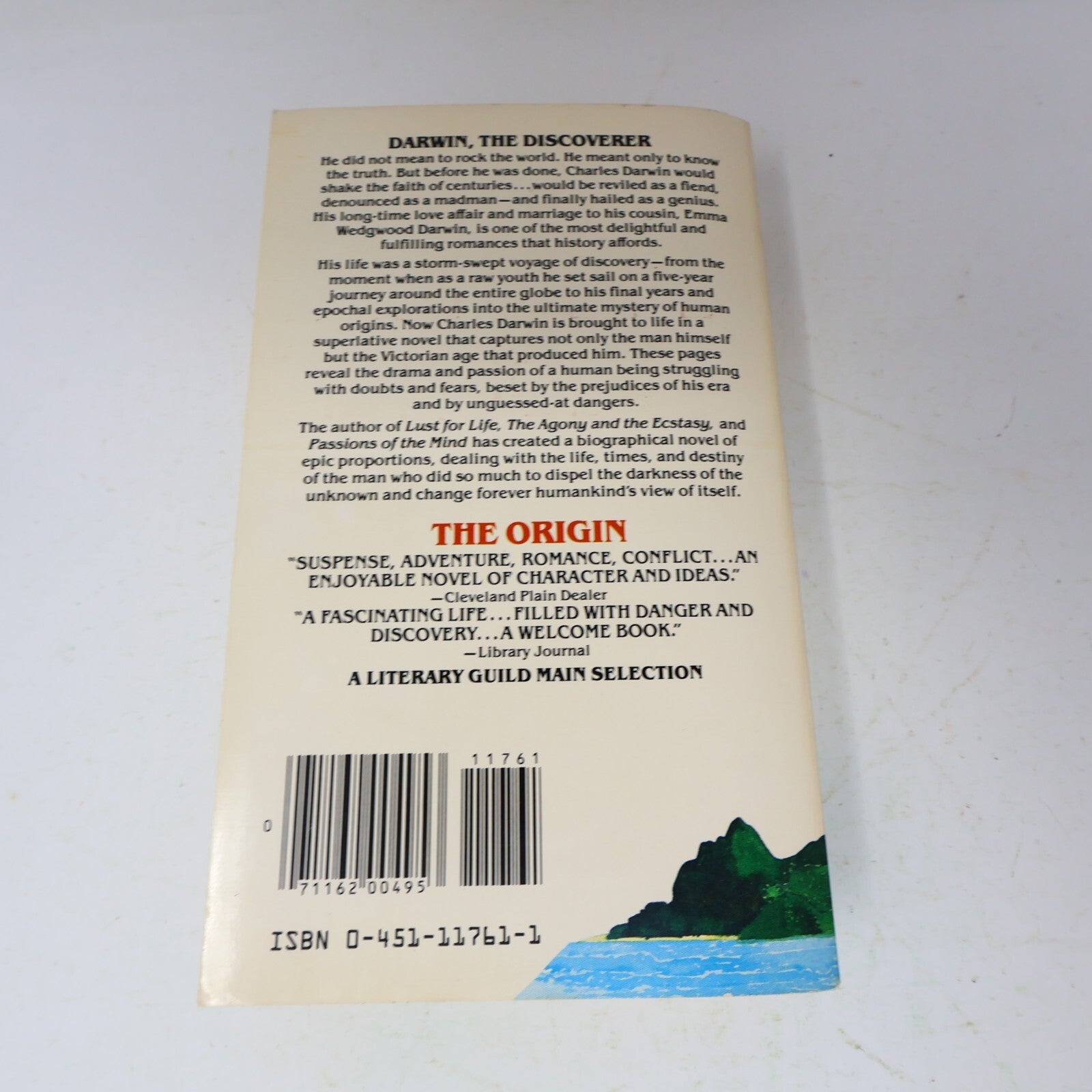 1982 The Origin a Biographical Novel of Charles Darwin Irving Stone Signet Book