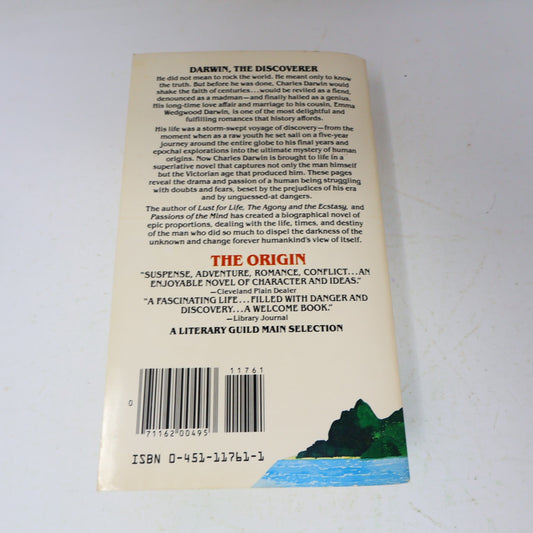 1982 The Origin a Biographical Novel of Charles Darwin Irving Stone Signet Book