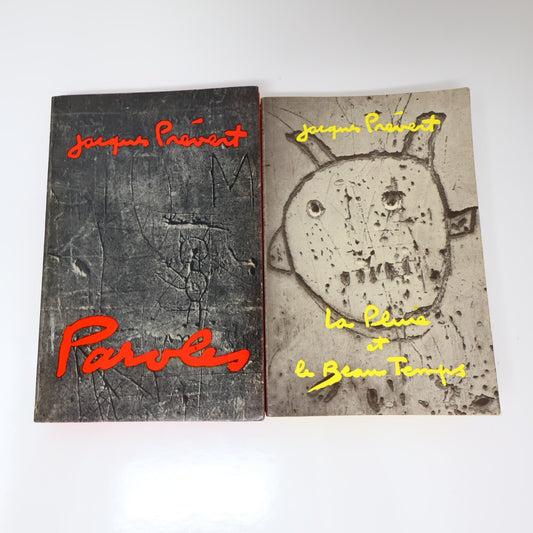 Jacques Prévert Lot 2 Livres Paroles/La Pluie et le Beau Temps Poésie France 60s