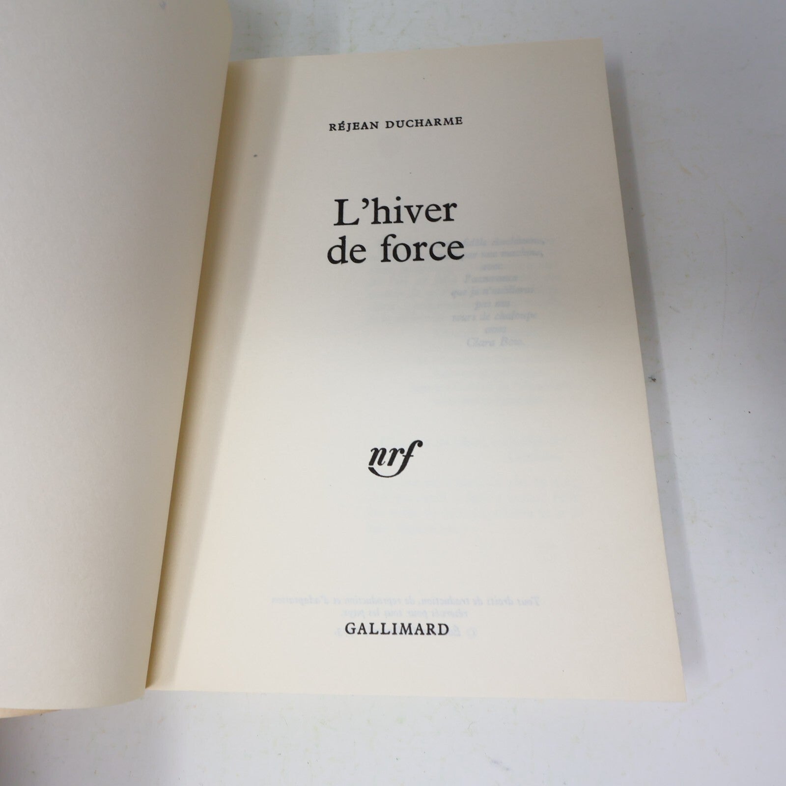 Réjean Ducharme Lot 5 Livres L'Hiver de Force/Dévadé/Nez qui Voque/Va Savoir PB