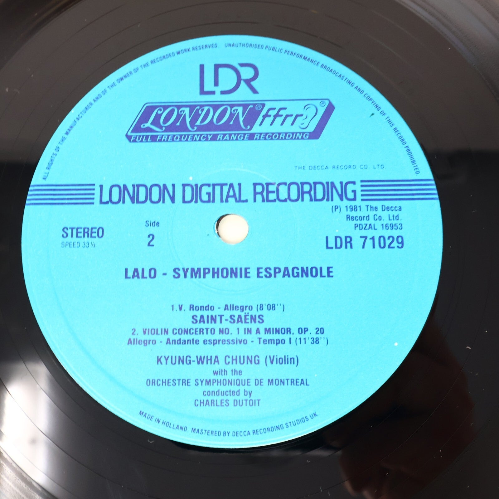Kyung Wha Chung Symphonie Espagnole/Violin Concerto 1 Dutoit Record LDR 71029