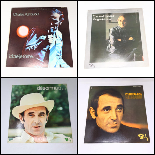 Charles Aznavour Lot 4 Disques Idiote je T'Aime/Visages de L'Amour/Désormais LP