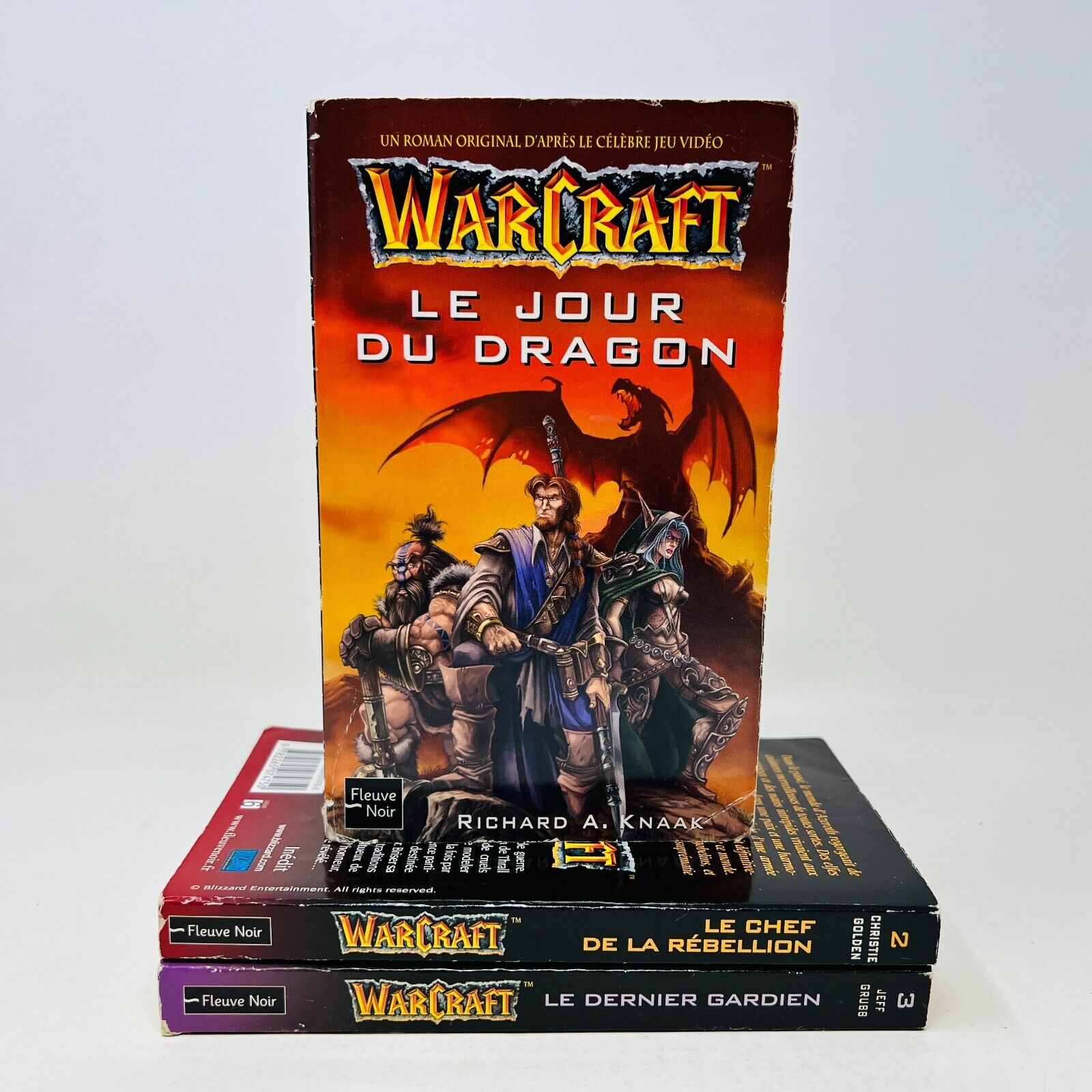 Livres Warcraft 1-3 Fleuve Noir Le Jour du Dragon Chef de Rébellion Français Lot
