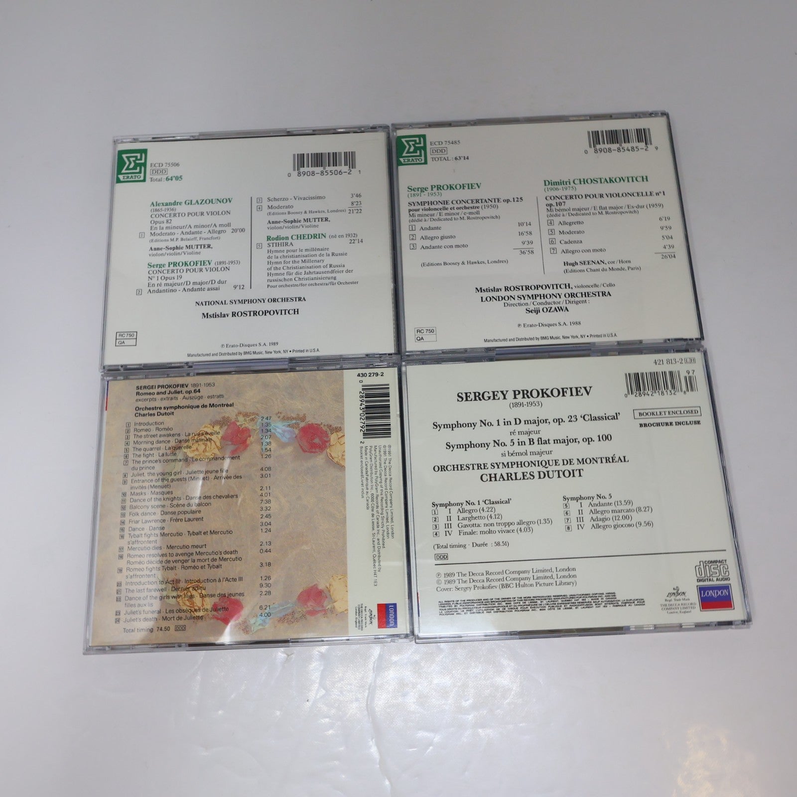 Sergei Prokofiev 9 CDs Lot Symphonies 1 & 5/Romeo & Juliet Excerpts Classical