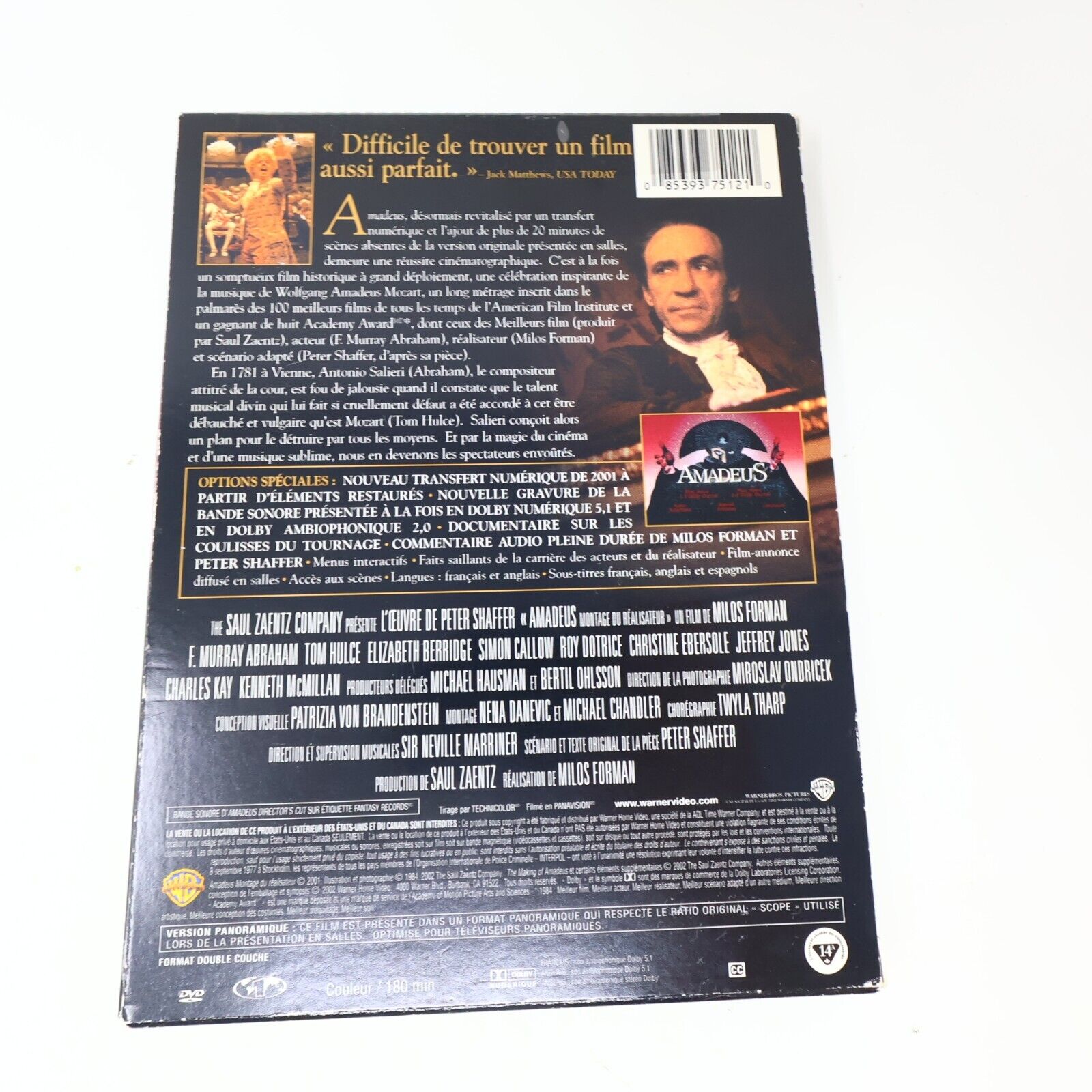 Amadeus Montage du Réalisateur DVD Français NTSC Testé Milos Forman Tom Hulce
