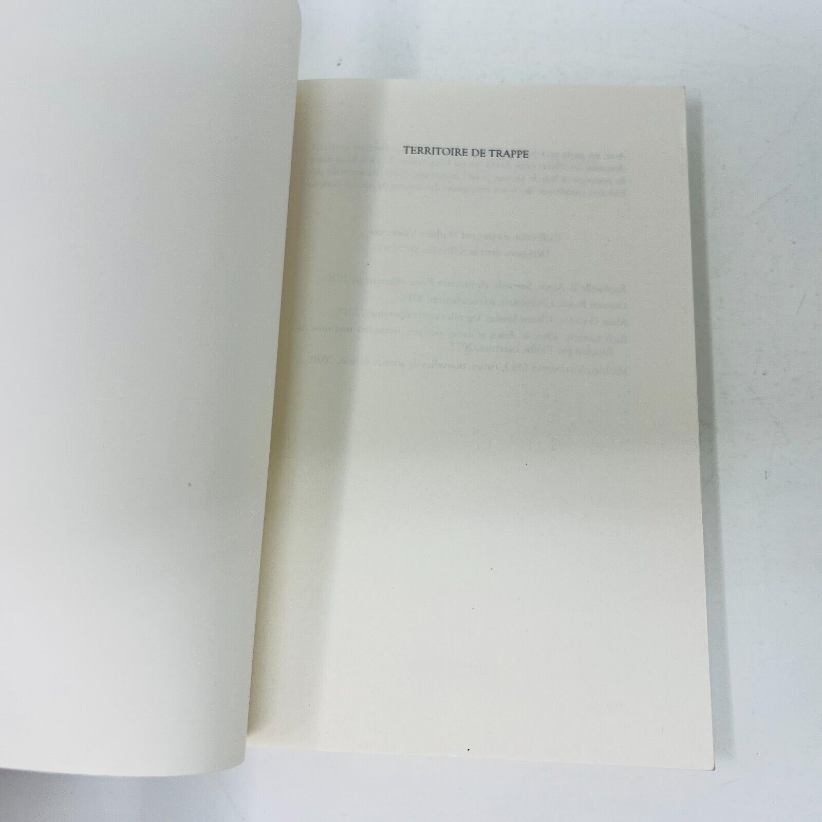 2022 Territoire de Trappe Gagnon/Lemieux Roman Fiction Français Livre Triptyque