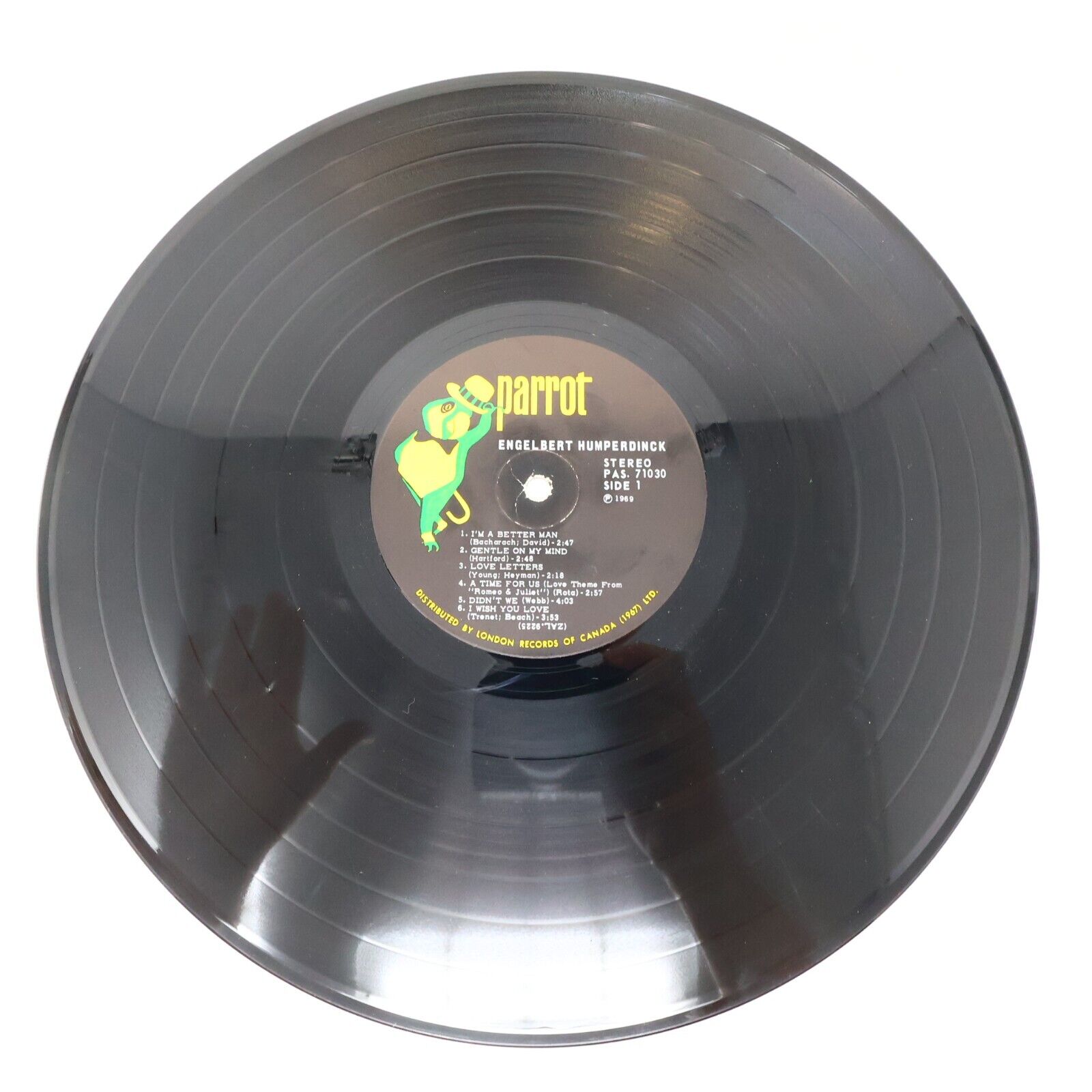Engelbert Humperdinck Self Titled LP Record Vinyl Parrot PAS 71030 Canada 1969