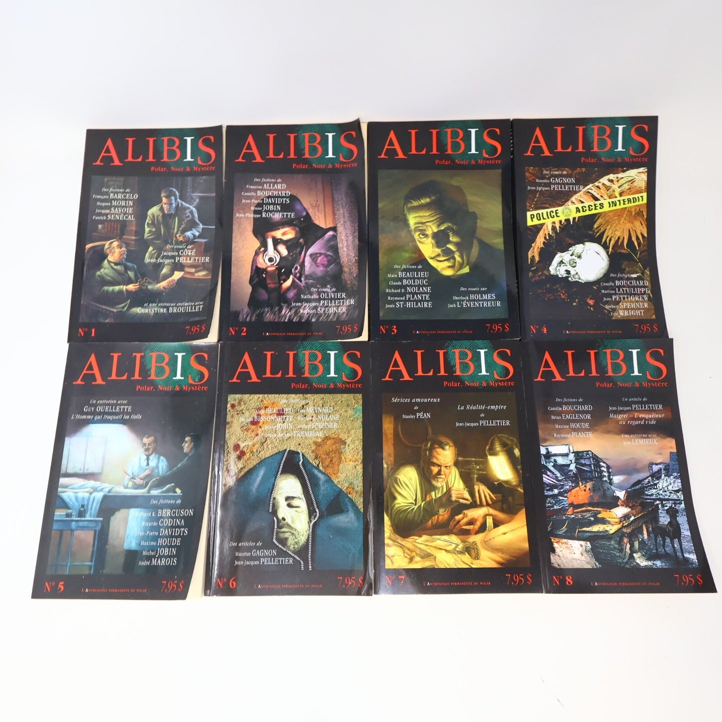 Alibis #1-8, 28, 30 Lot 10 Revues Polar Noir & Mystère Crime et Mystère Policier