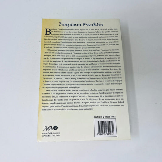 2008 Benjamin Franklin Une Vie Américaine de Walter Isaacson Français/French ADA