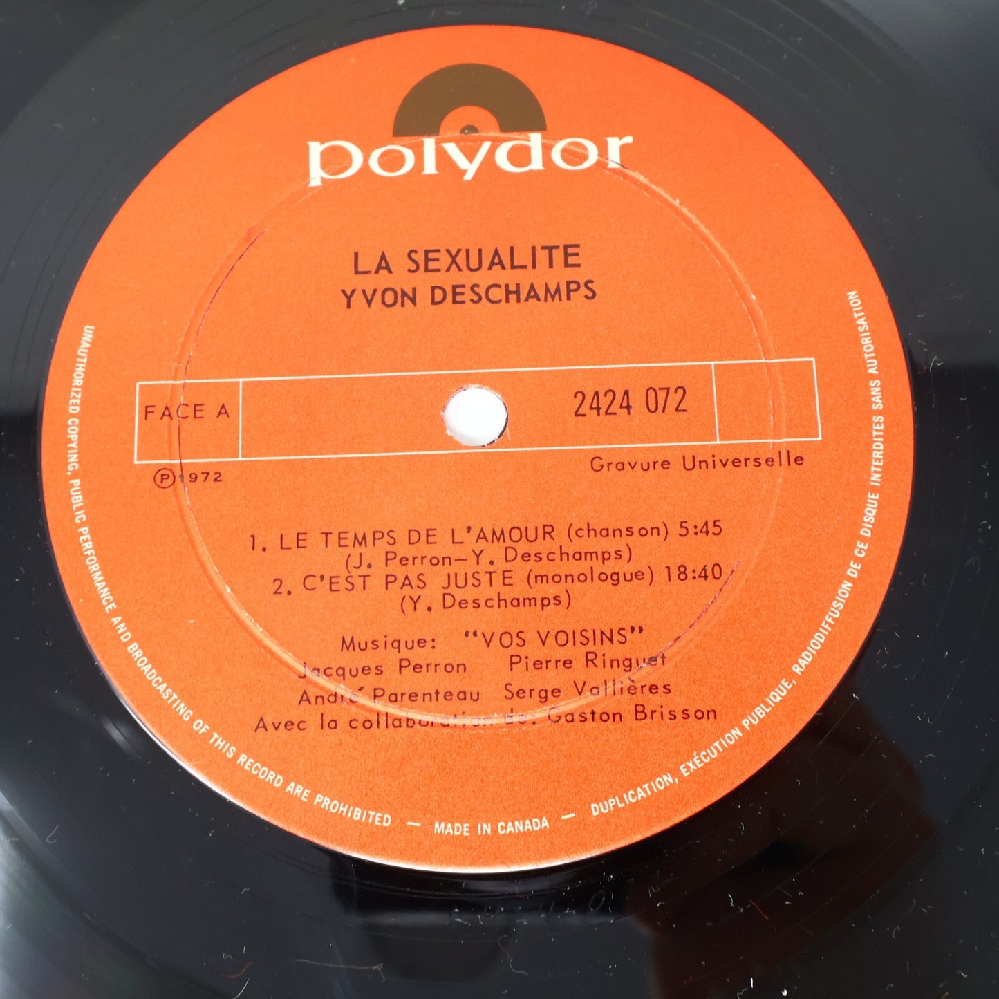 Yvon Deschamps Lot 3 Disques Record Bill 22/L'Argent ou Le Bonheur/La Sexualité