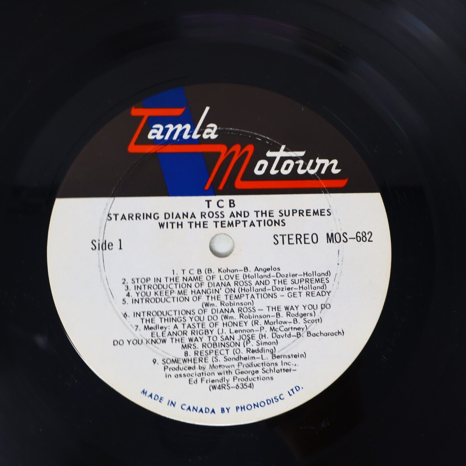 The Original Soundtrack From TCB Diana Ross Supremes Temptations LP Record 1968
