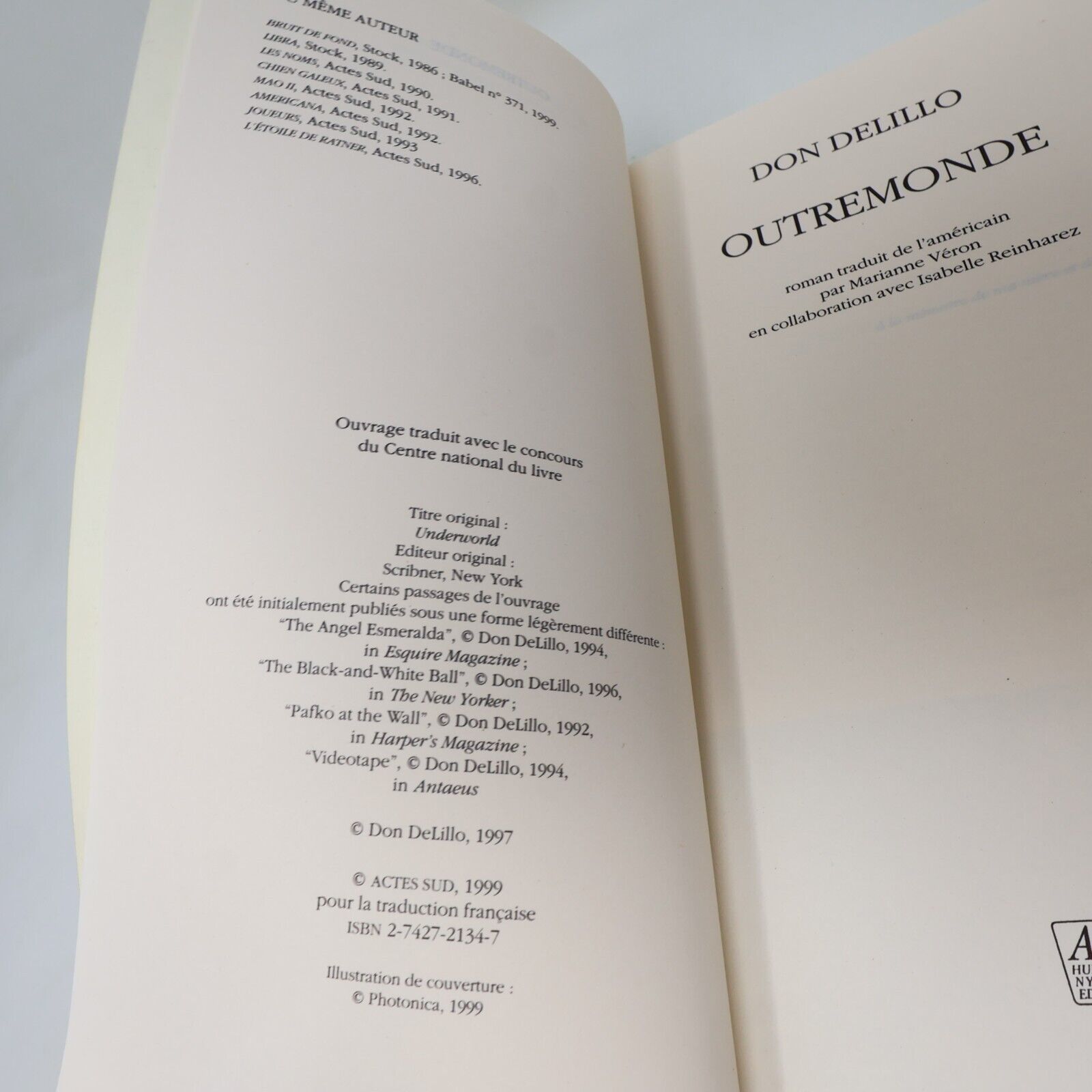Don Delillo Outremonde L'Étoile de Ratner Chien Galeux Lot 4 Livres Roman French