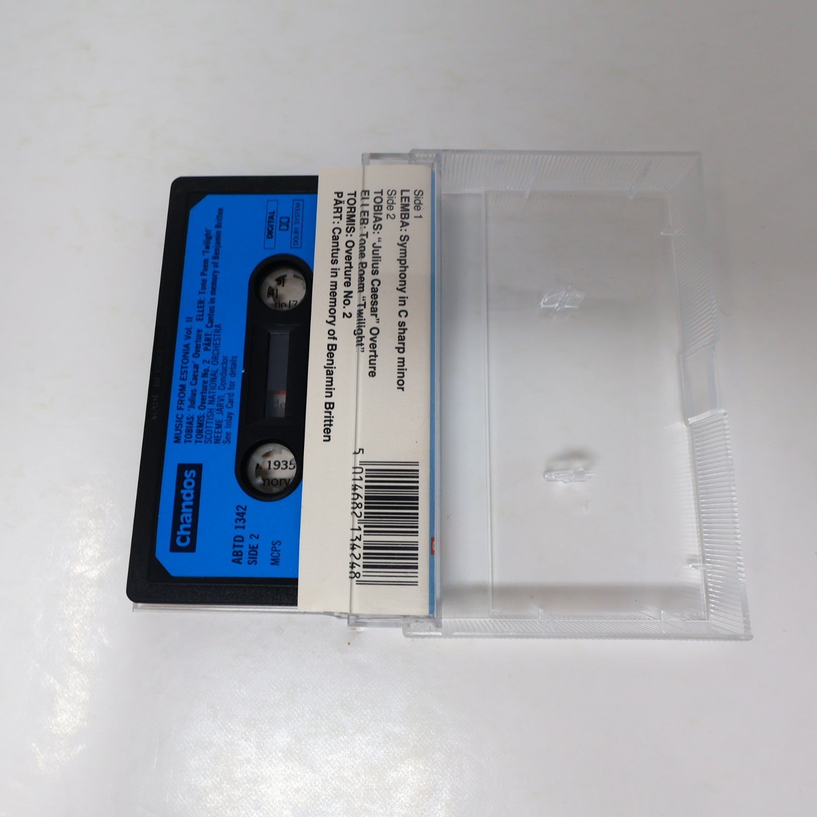 Music From Estonia Volume 2 Cassette Neeme Järvi Lemba/Tobias/Eller/Veljo Tormis