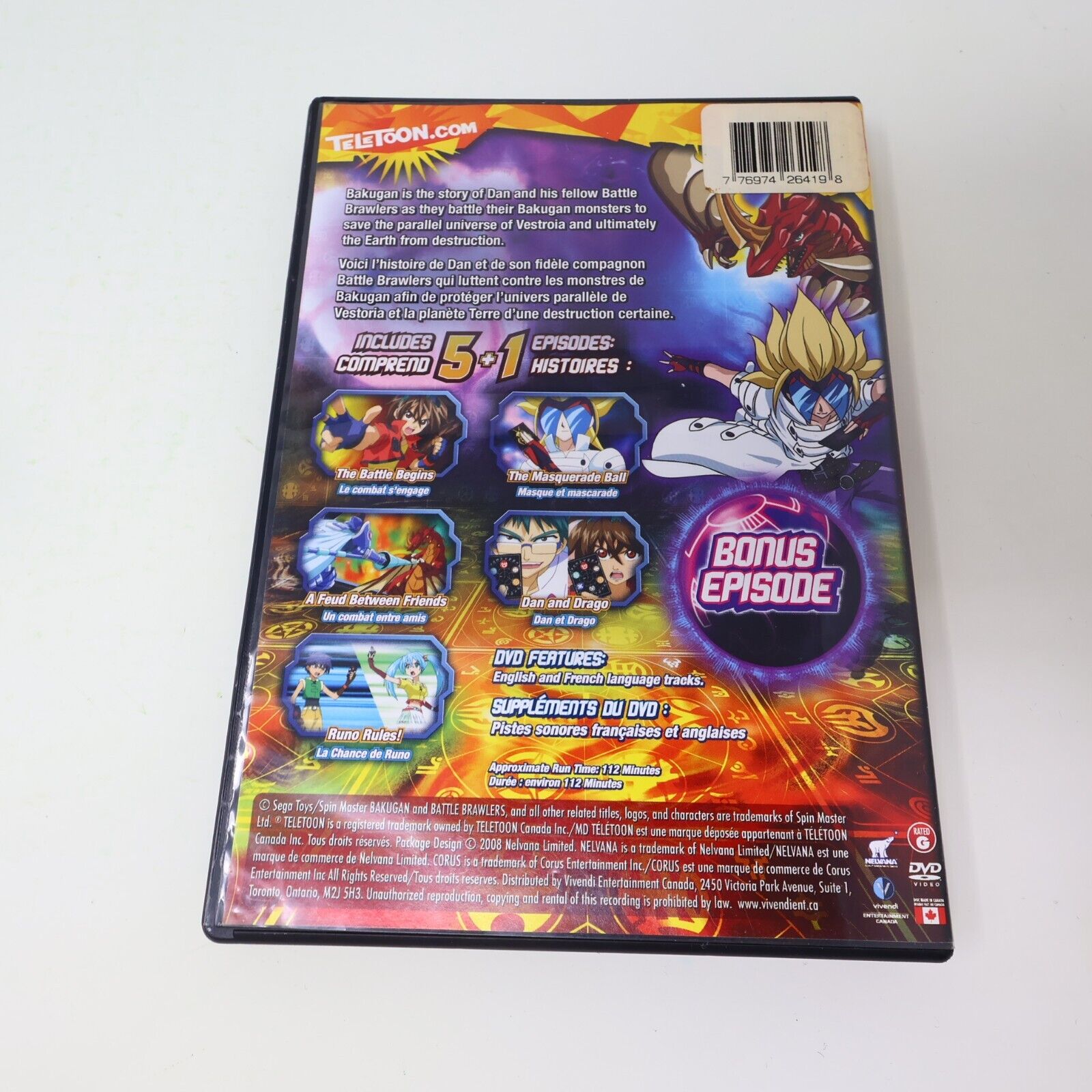 Bakugan Battle Brawlers #1-2-3-4 DVD Lot TeleToon English Français NTSC Tested