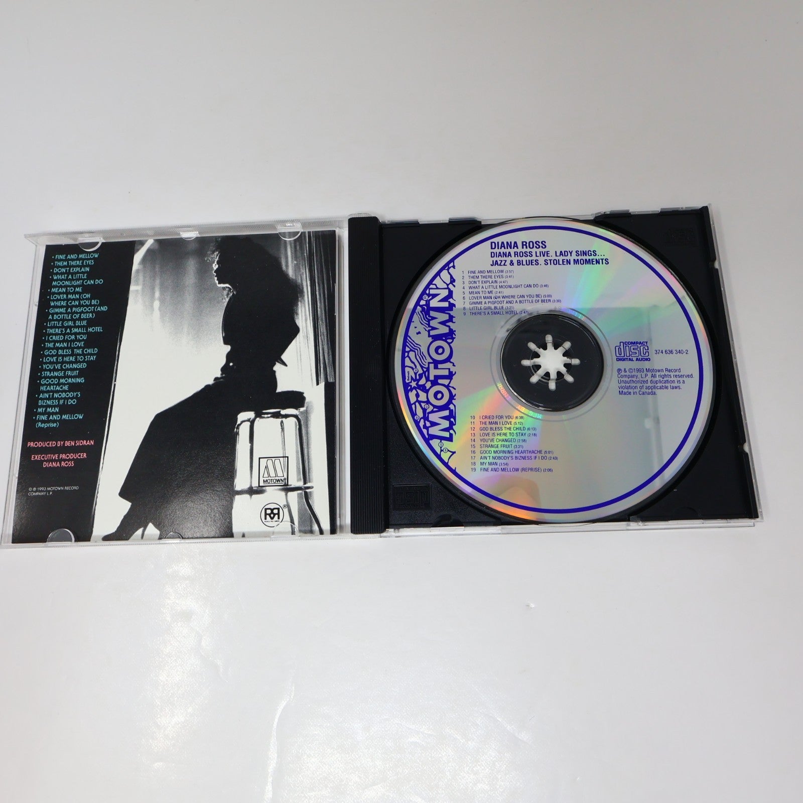 Diana Ross Live Stolen Moments The Lady Sings... Jazz And Blues CD Motown 1993