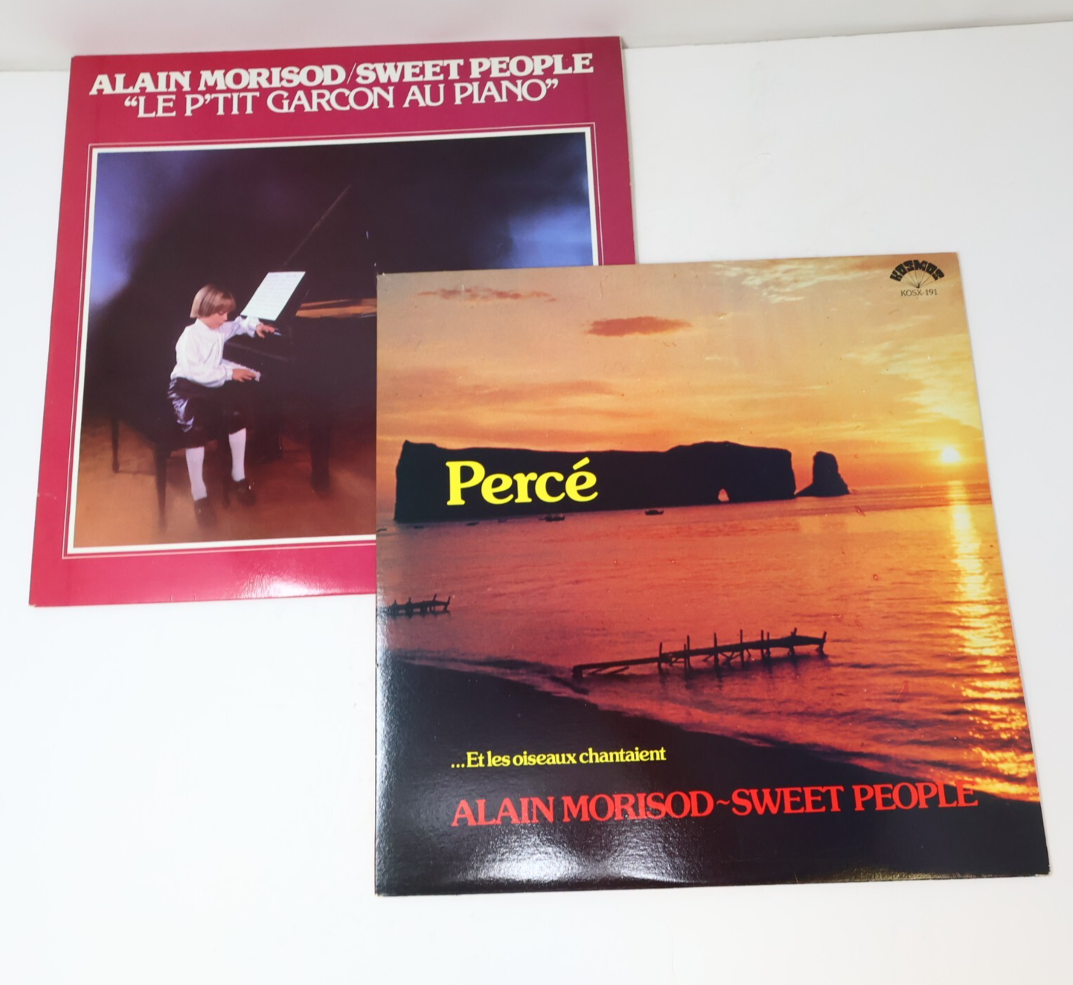 Alain Morisod/Sweet People Lot 2 Disques Percé/Le P'tit Garcon Au Piano Record