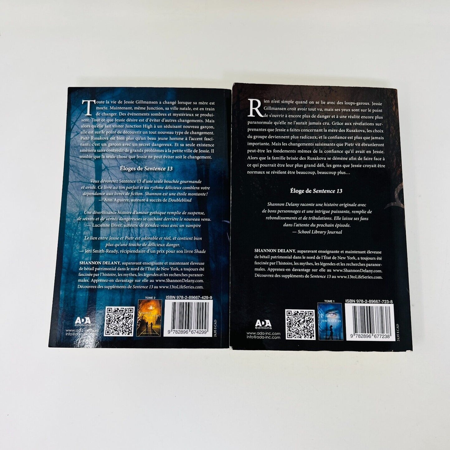 Sentence 13 #1-2 de Shannon Delany Ada en Français/French Lot Ombres et Secrets
