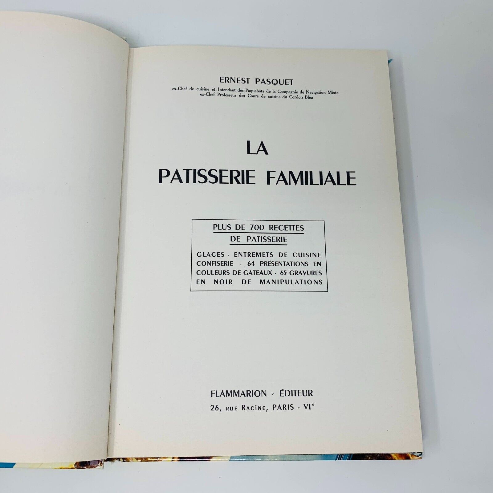 1958 Patisserie Familiale Flammarion Livre de Recettes Cuisine Pasquet Français