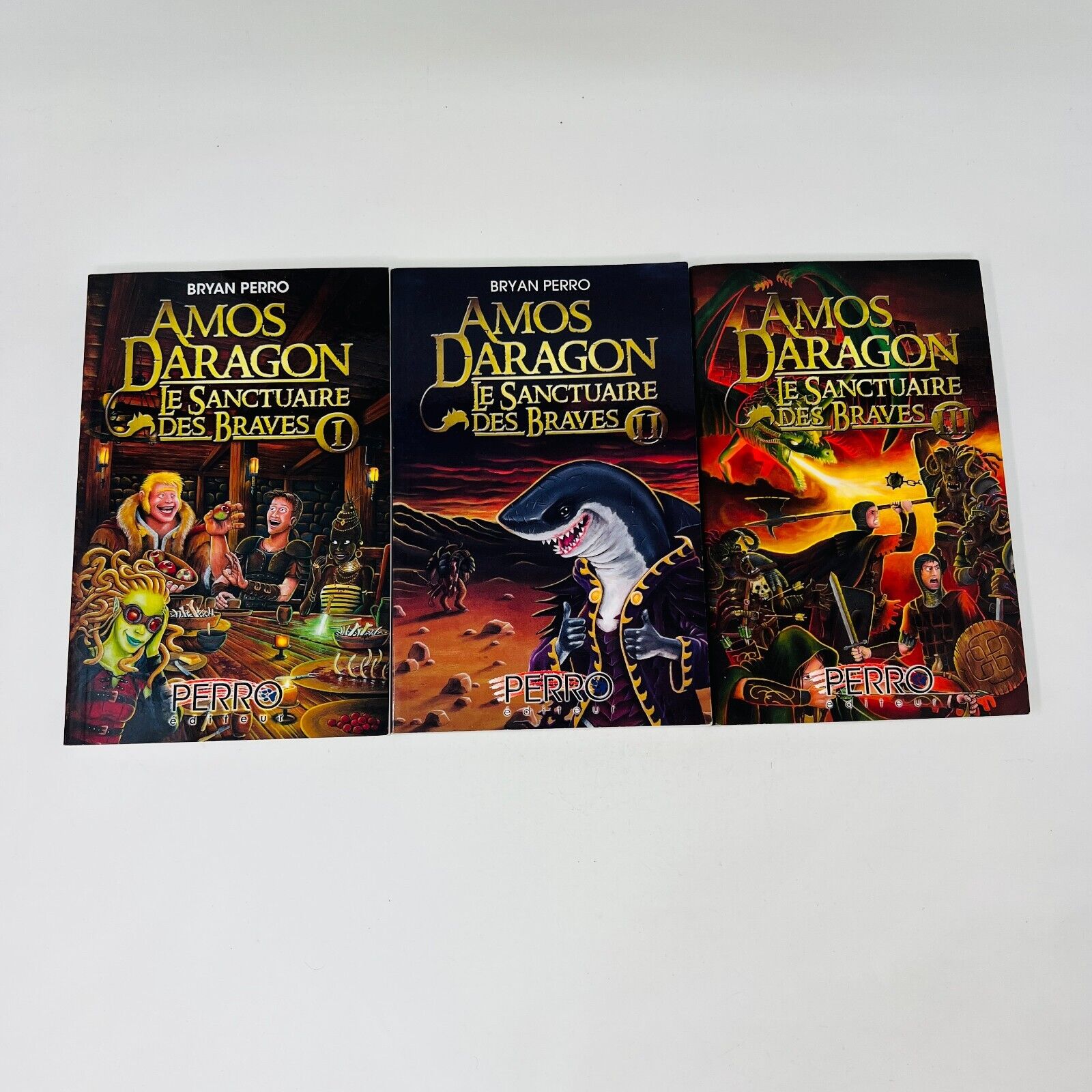 Amos Daragon Le Sanctuaire des Braves #1-3 Série Complète Bryan Perro Lot Livres