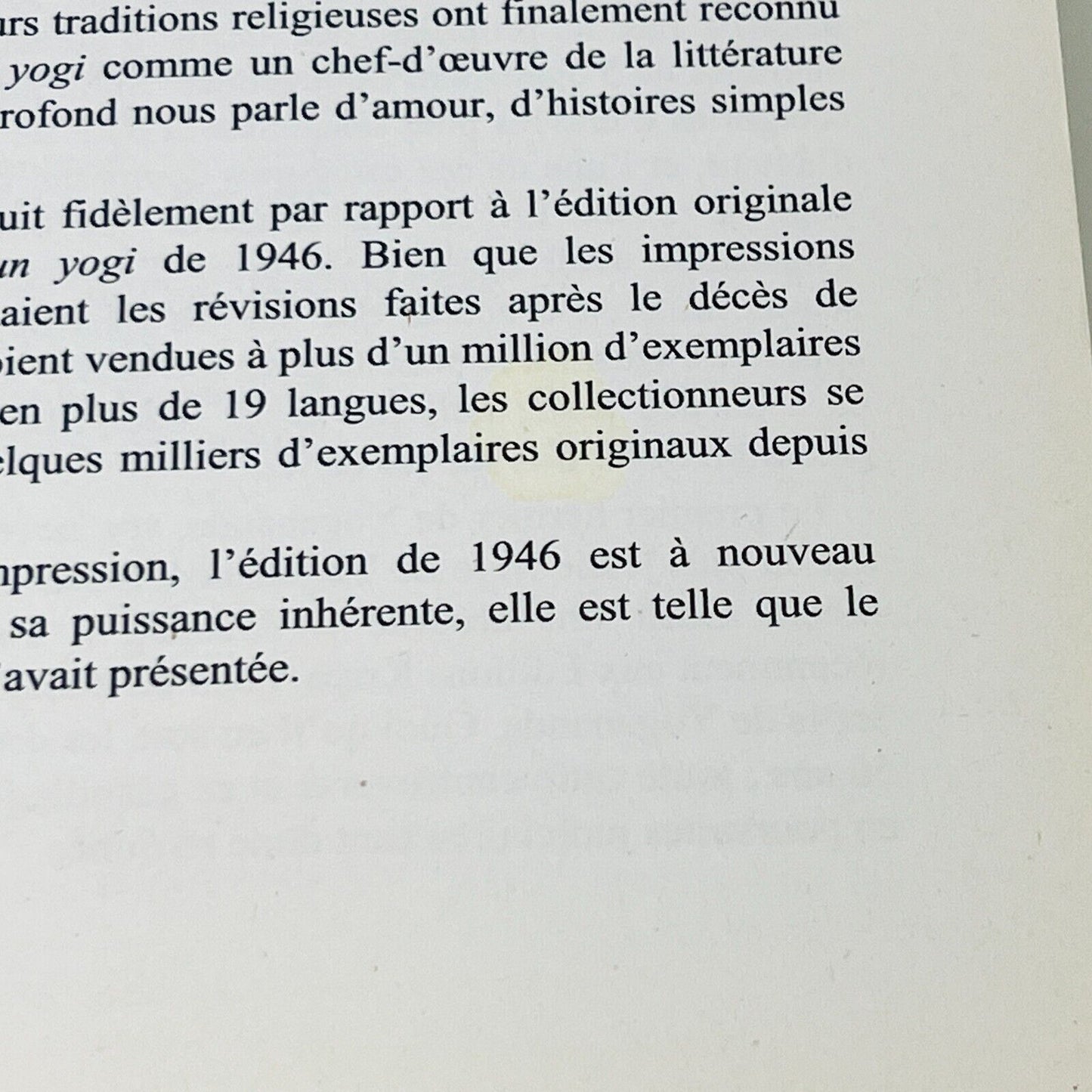 2014 Autobiographie d'un Yogi Paramhansa Yogananda Éditions Kriya Yoga de Babaji