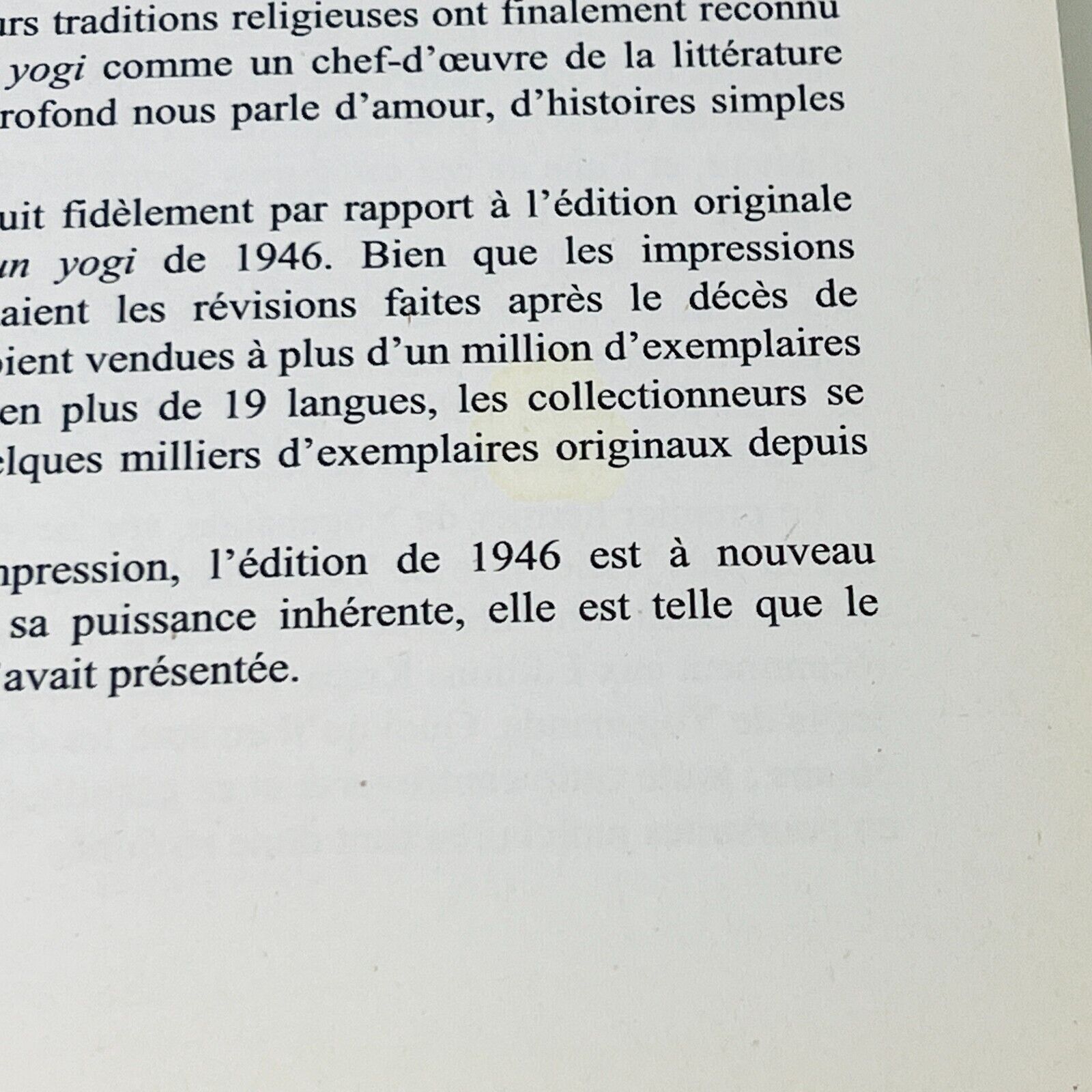 2014 Autobiographie d'un Yogi Paramhansa Yogananda Éditions Kriya Yoga de Babaji