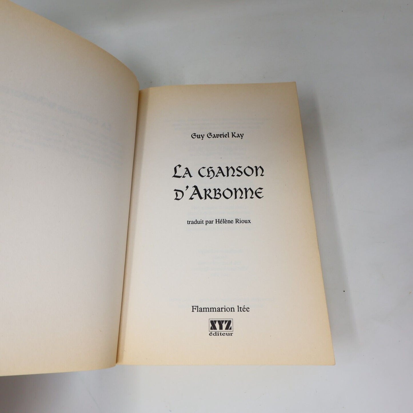 1995 La Chanson d'Arbonne de Guy Gavriel Kay Paperback PB Xyz Éditeur Fantasy