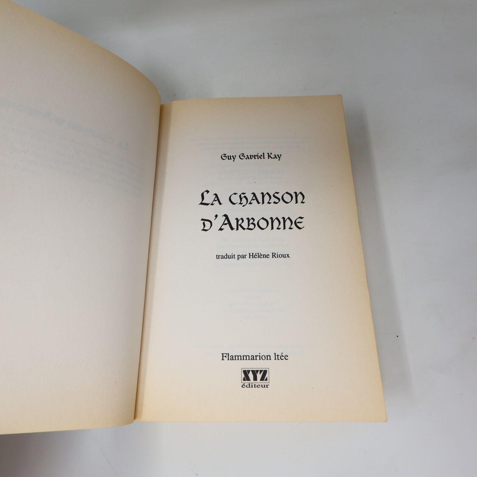 1995 La Chanson d'Arbonne de Guy Gavriel Kay Paperback PB Xyz Éditeur Fantasy