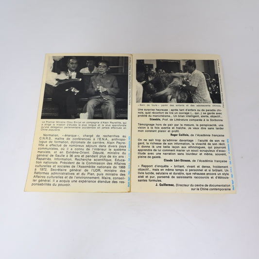 Quand la Chine S'Éveillera #1-2 Série Complète Lot 2 Livres Alain Peyrefitte 70s