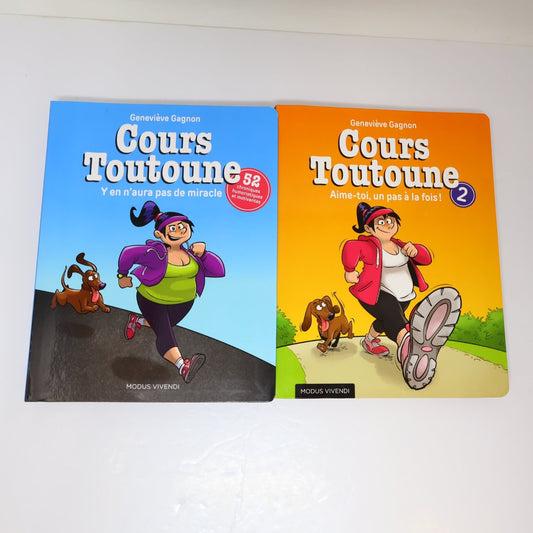 Cours Toutoune #1-2 Lot 2 Livres Geneviève Gagnon Motivation Humour Sport Modus