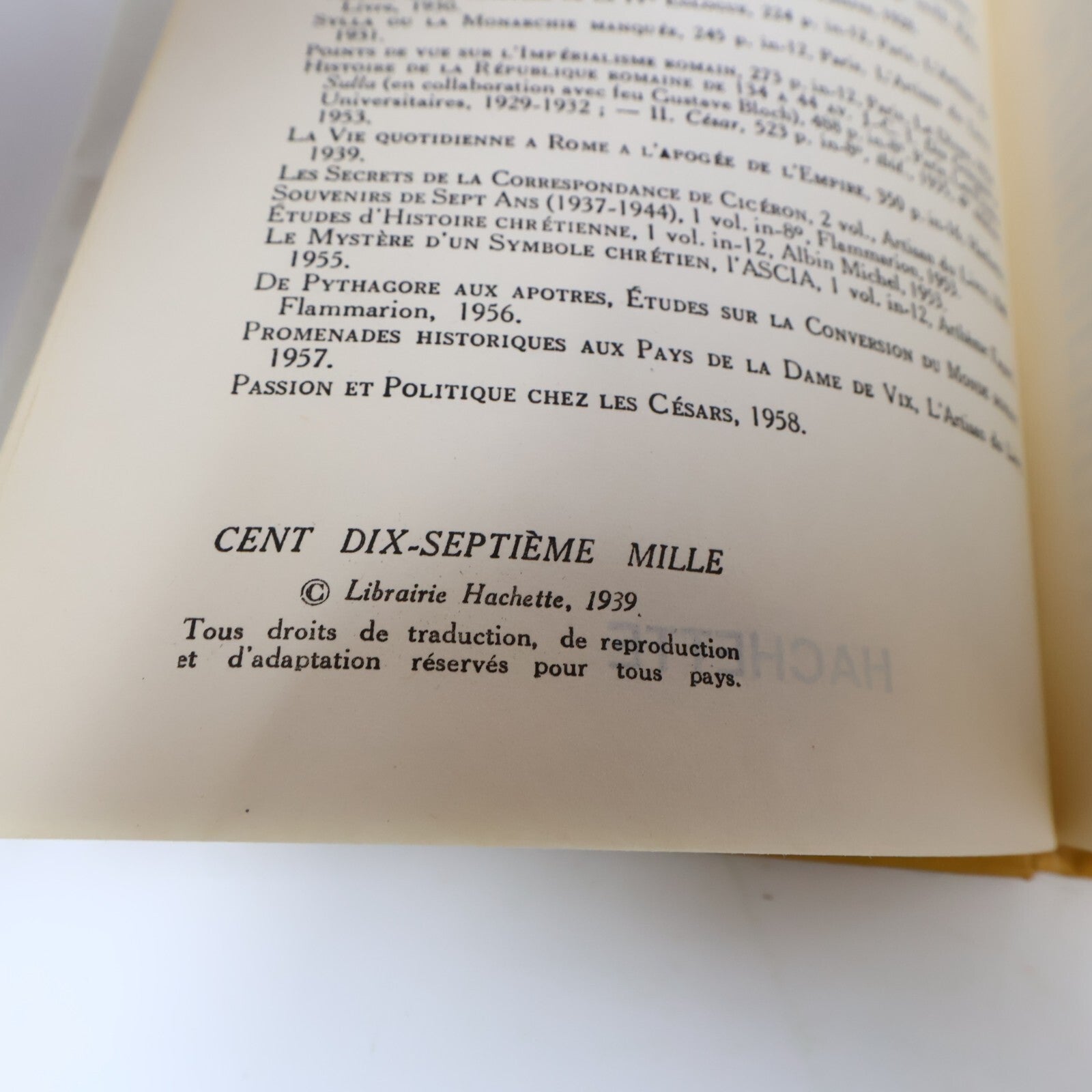 1963 La Vie Quotidienne à Rome à l'Apogée de l'Empire Jérôme Carcopino Hachette