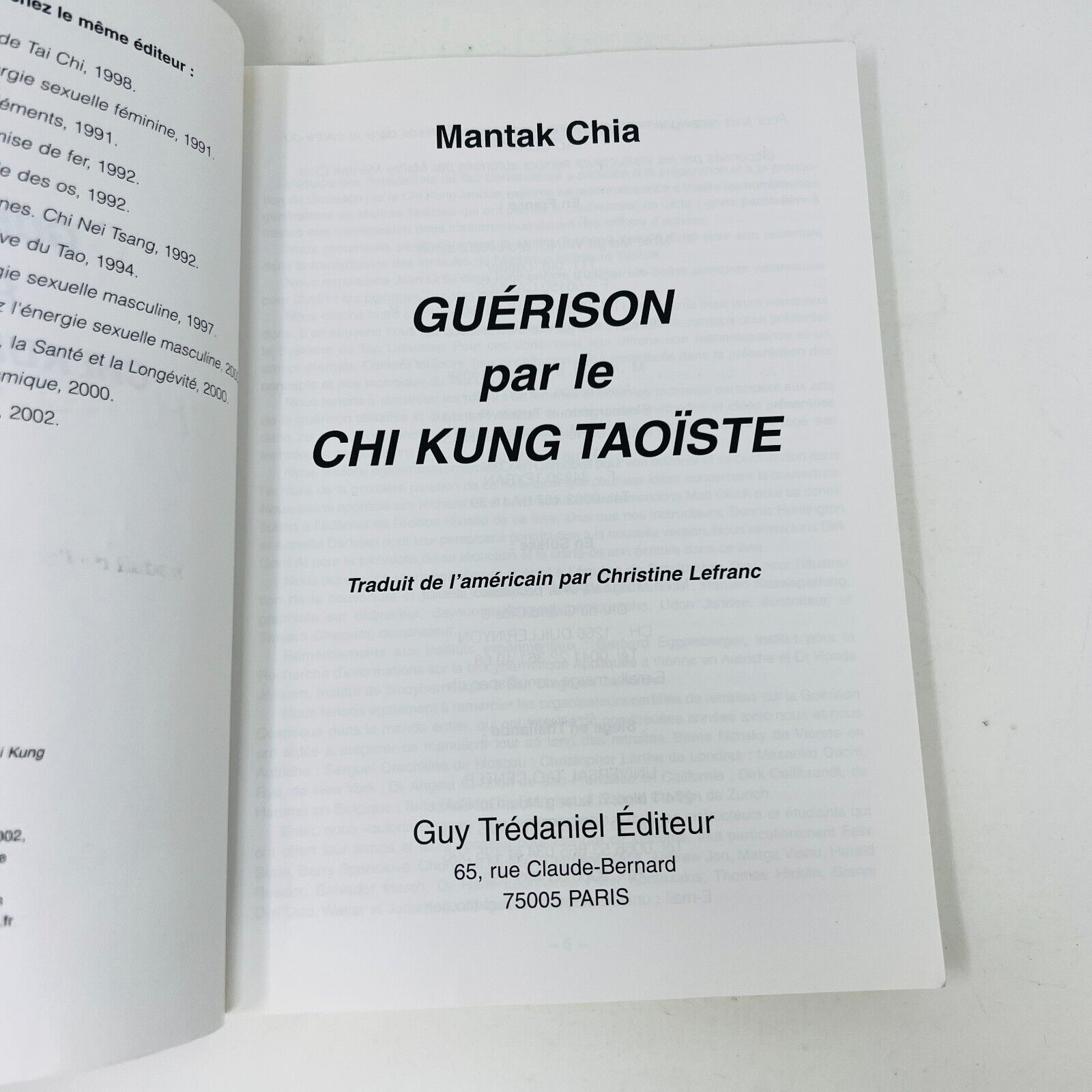 2002 Guérison par le Chi Kung Taoïste de Mantak Chia Français/French Trédaniel
