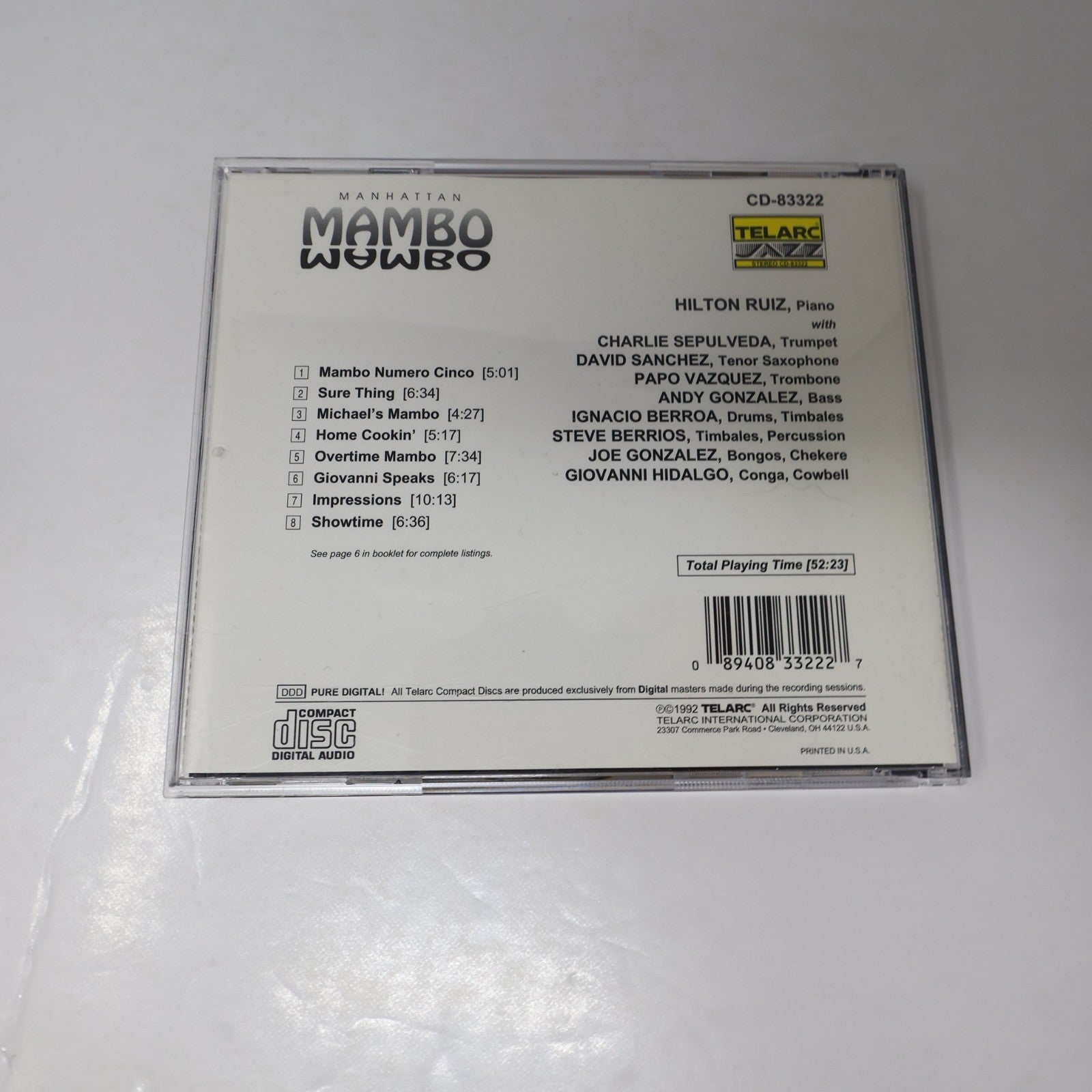 Hilton Ruiz Manhattan Mambo CD Telarc Jazz 1992 Jazz/Latin Sure Thing/Showtime