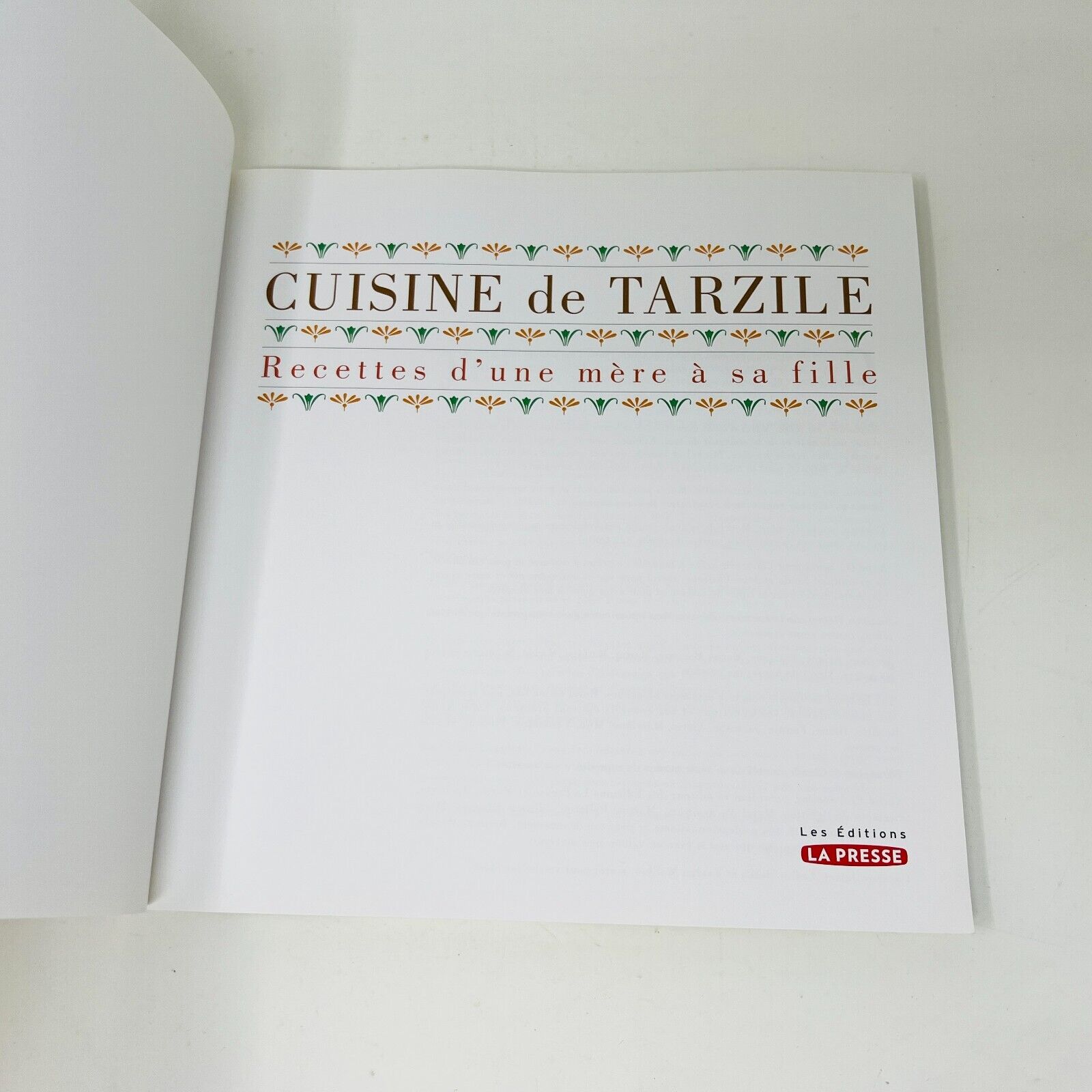 2007 Cuisine de Tarzile de Sylviane Beauregard Livre Recettes La Presse Français