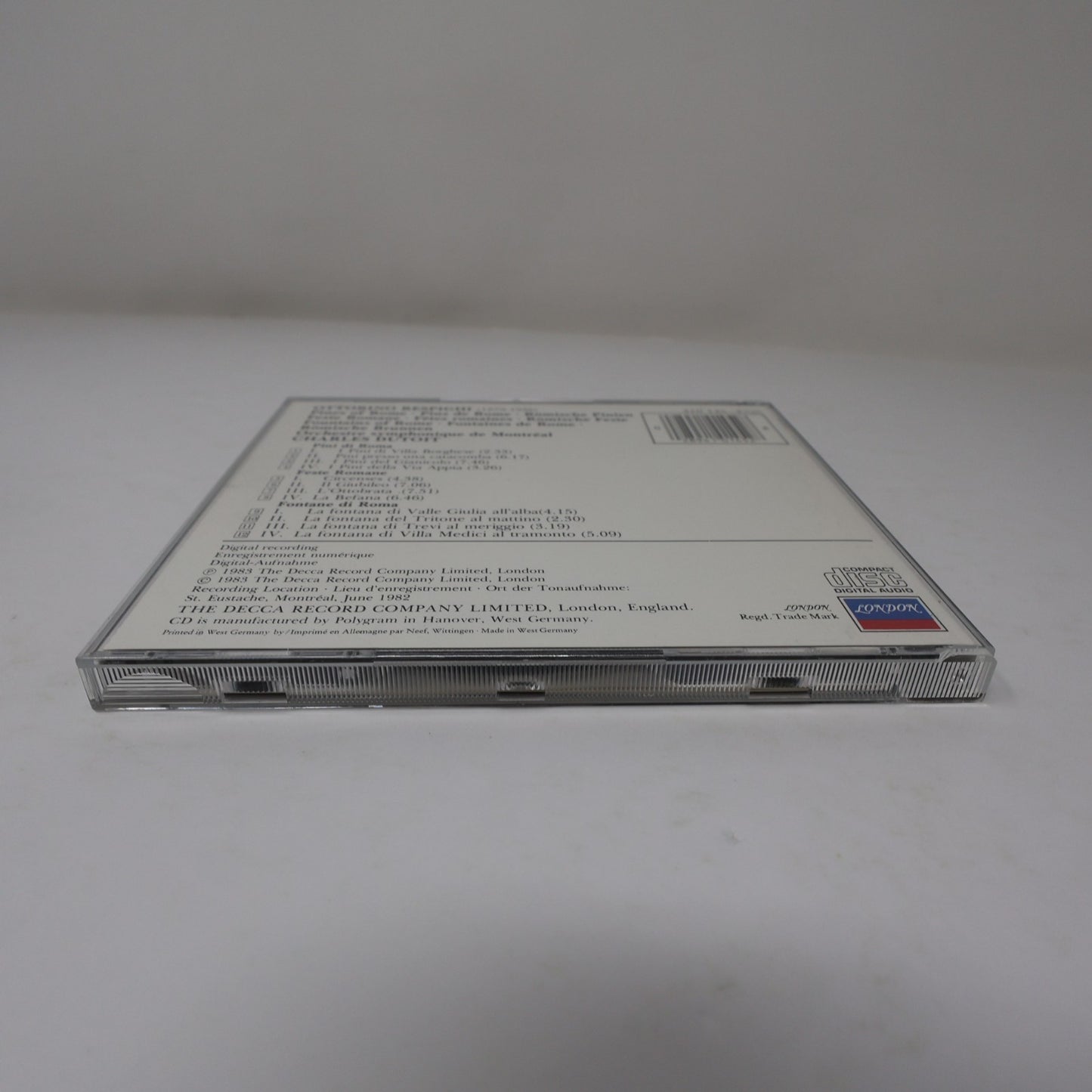 Respighi Charles Dutoit/OSM CD Pines Of Rome/Fountains Of Rome/Feste Romane 1983