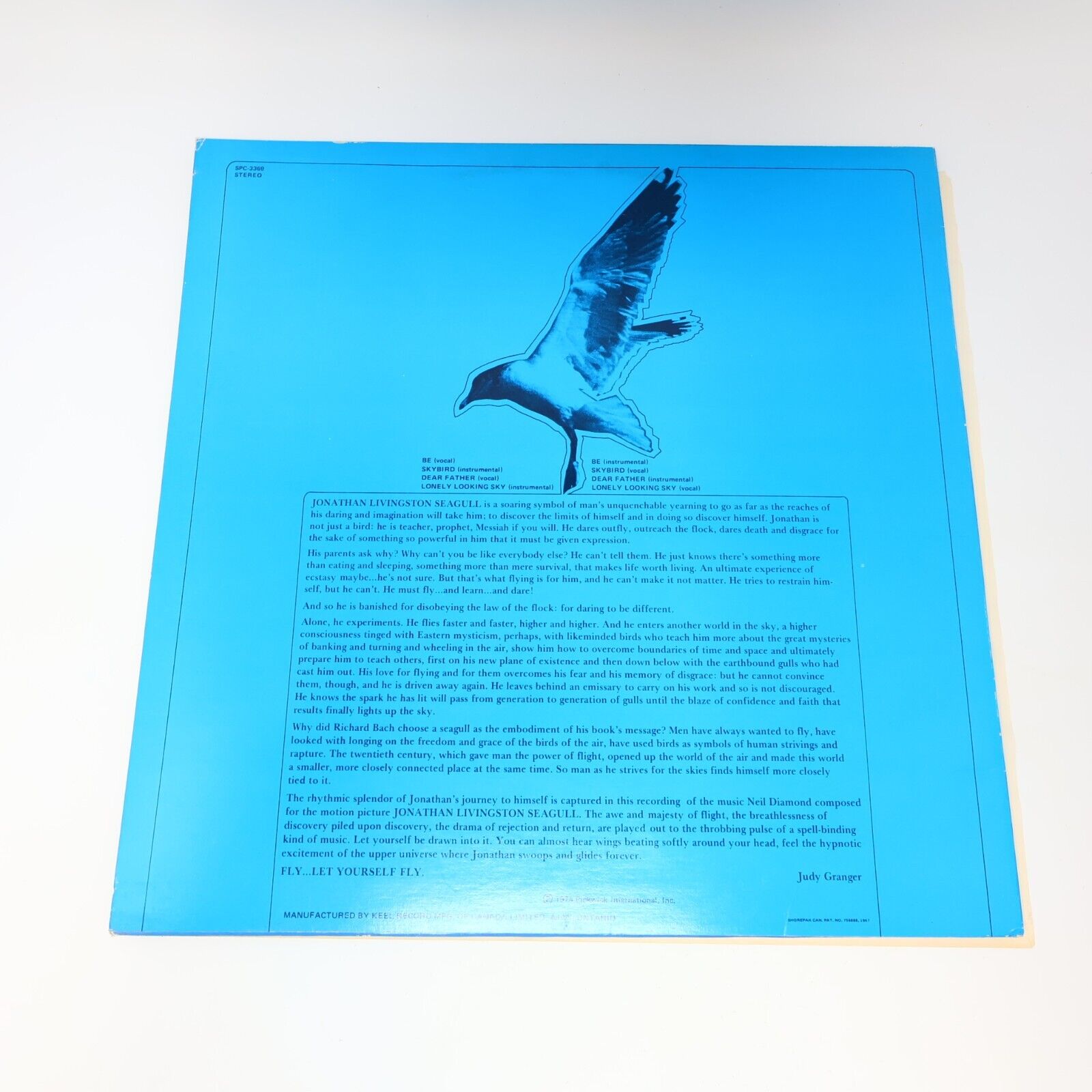 Jonathan Livingstone Seagull Pickwick Orchestra LP Movie Soundtrack SPC-3369