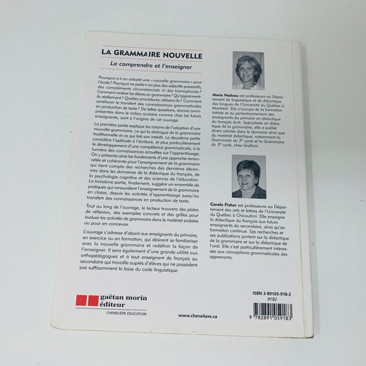 2006 La Grammaire Nouvelle La Comprendre et l'Enseigner de Marie Nadeau/Fisher