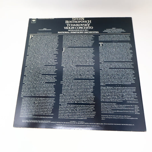 Isaac Stern Tchaikovsky Rostropovich Violin Concerto/Meditation Record 35126