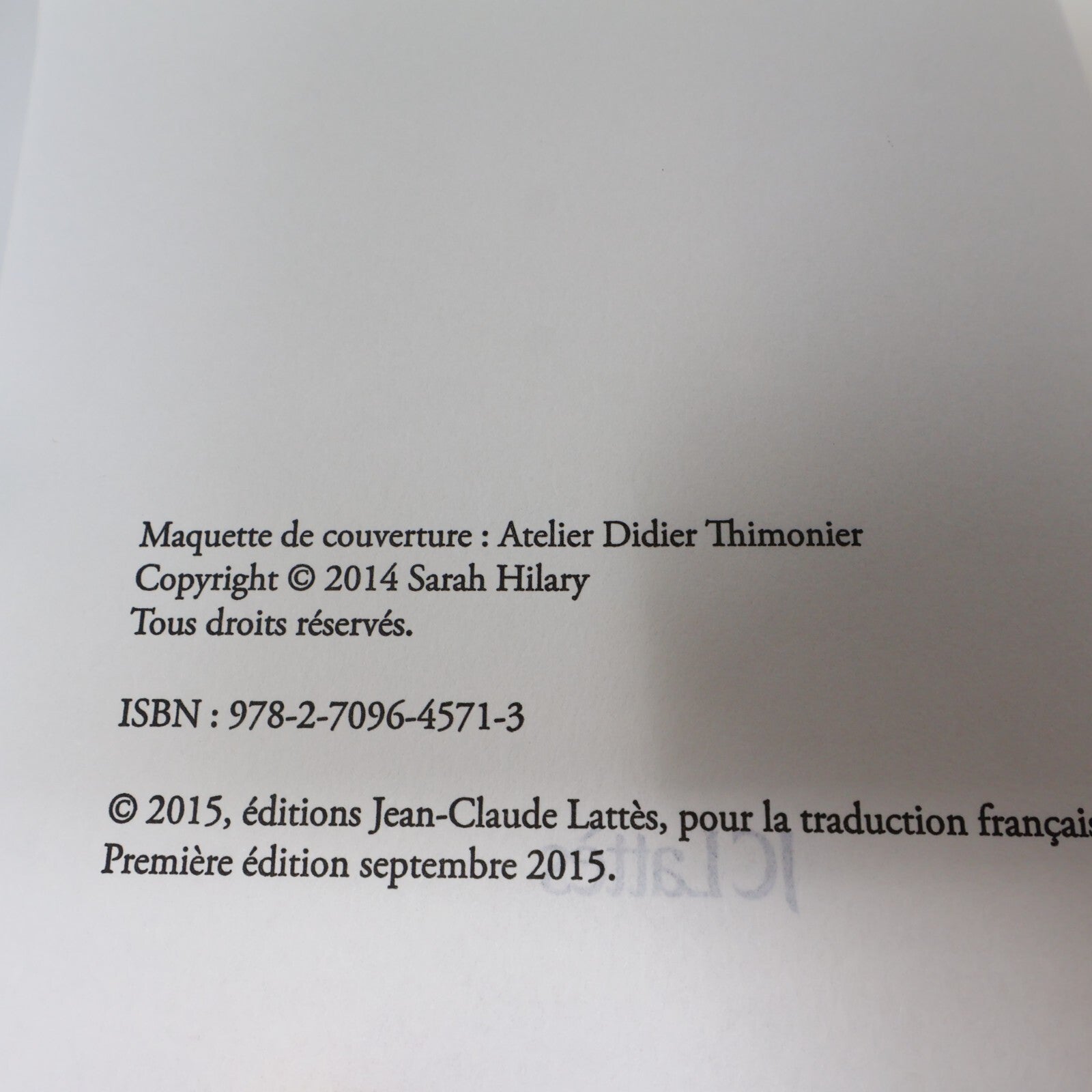 2015 Le Visage du Mal Sarah Hilary Roman Policier Crime 1ère Édition Jc Lattes