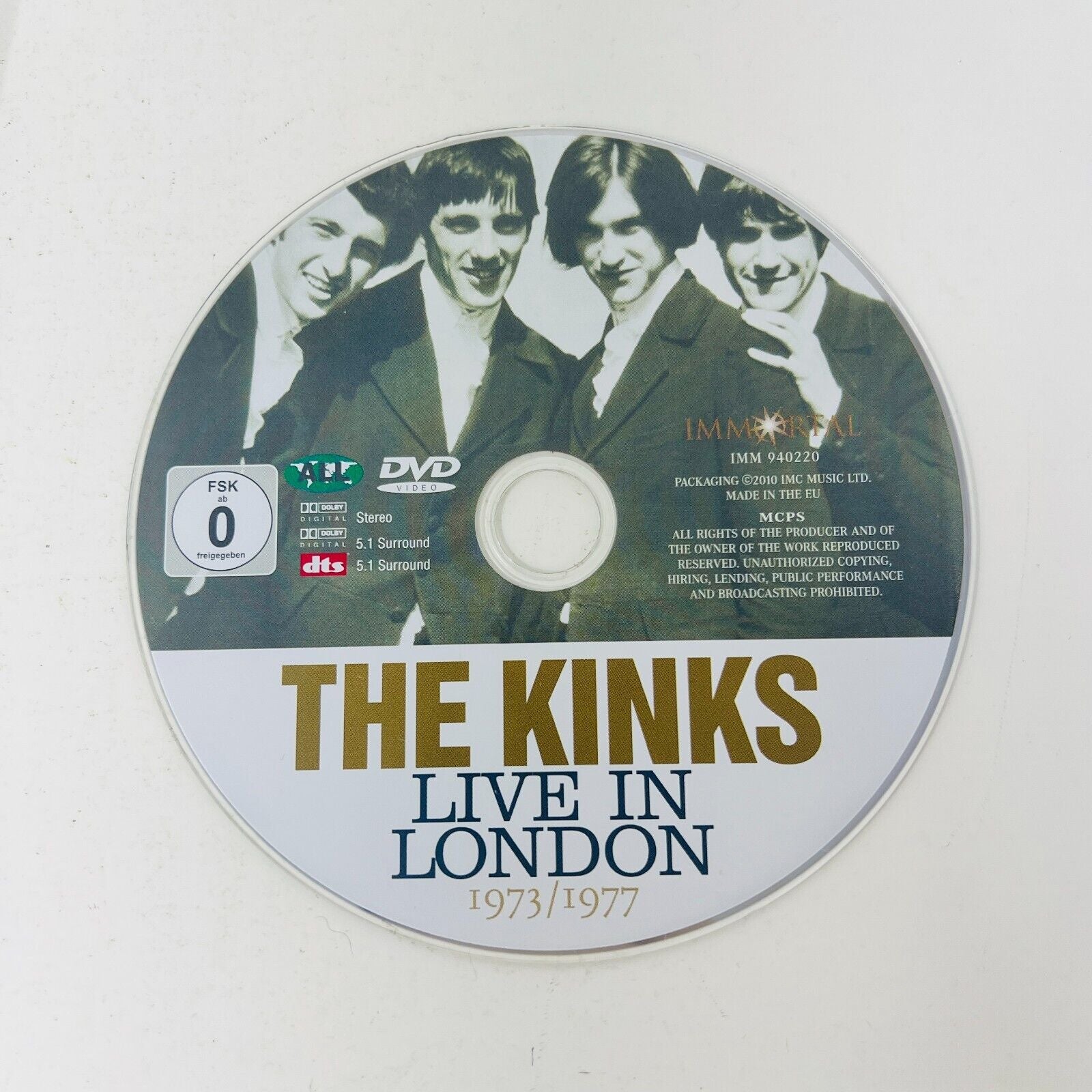 The Kinks Live in London 1973-1977 NTSC DVD Tested Oct-2010 Immortal Music Band