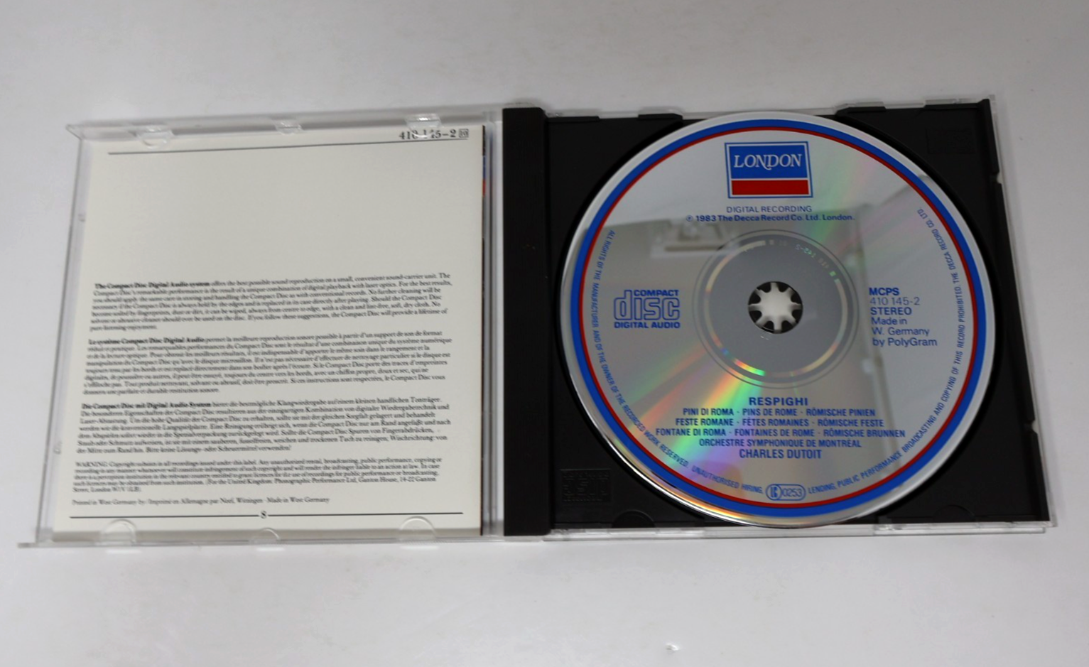Respighi Charles Dutoit/OSM CD Pines Of Rome/Fountains Of Rome/Feste Romane 1983