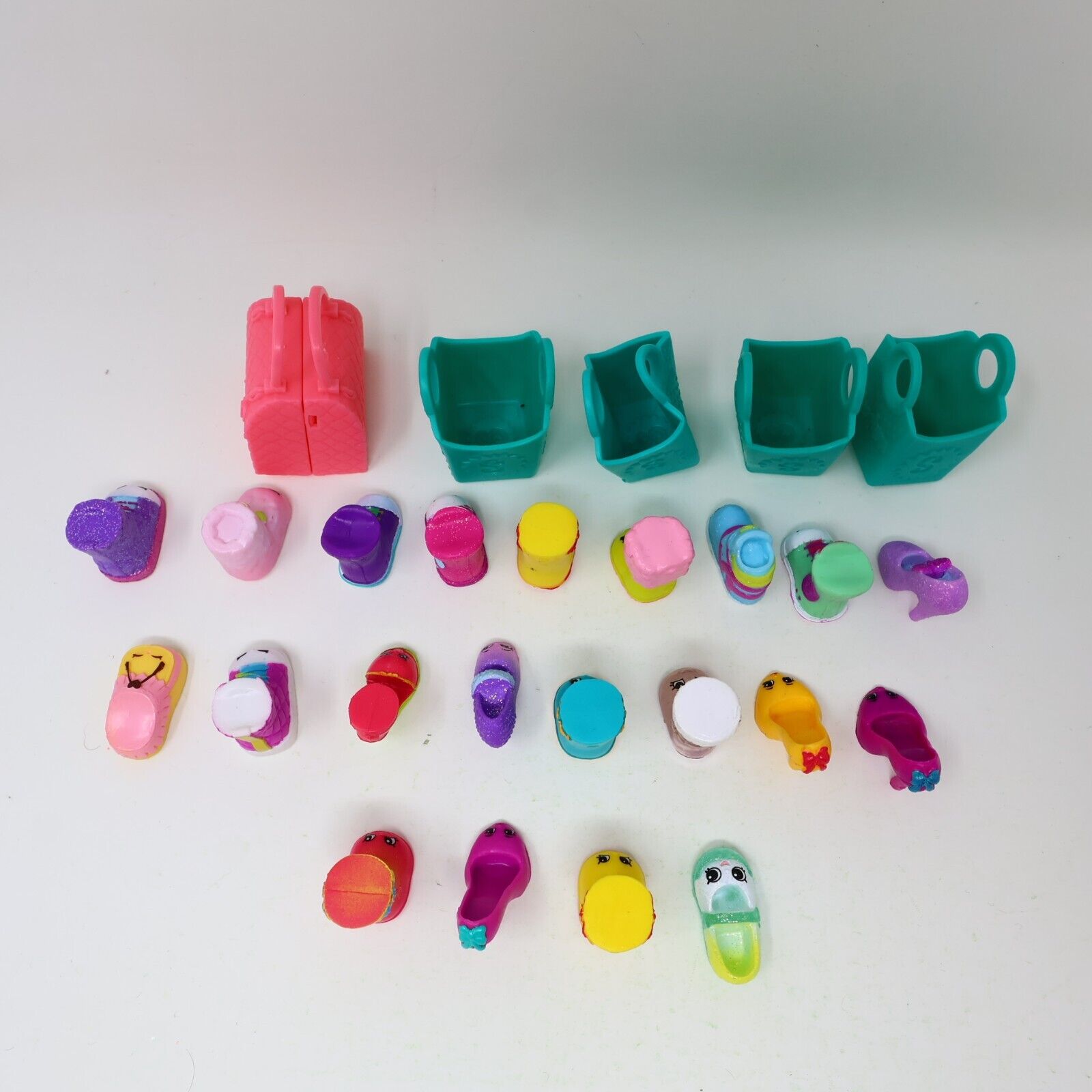 Lot of 21 Shopkins Figures Toys Mixed Boots Shoes High Heels Baskets Moose