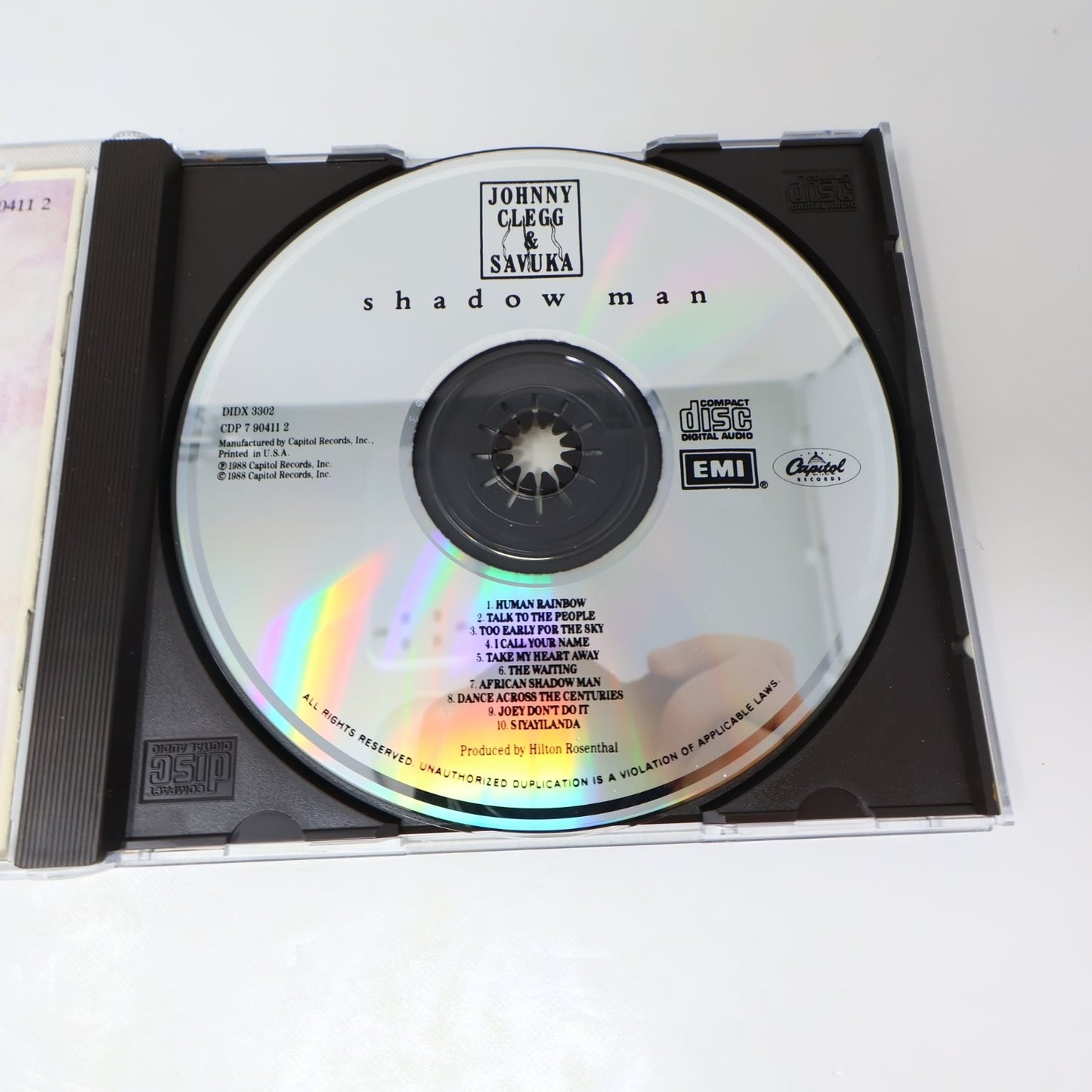 Johnny Clegg & Savuka - Shadow Man CD 1988 South African Rock EMI Capitol